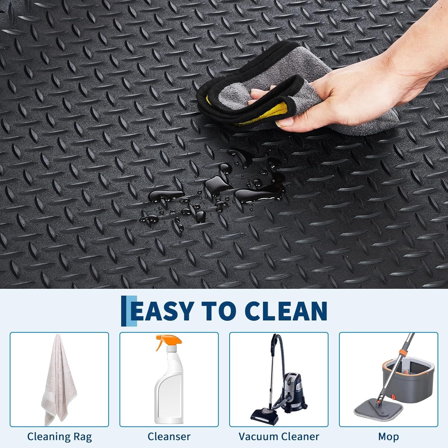 2.8mm x 4ft x 6ft Garage Floor Mat Diamond Plate PVC Garage Mats Flooring Roll