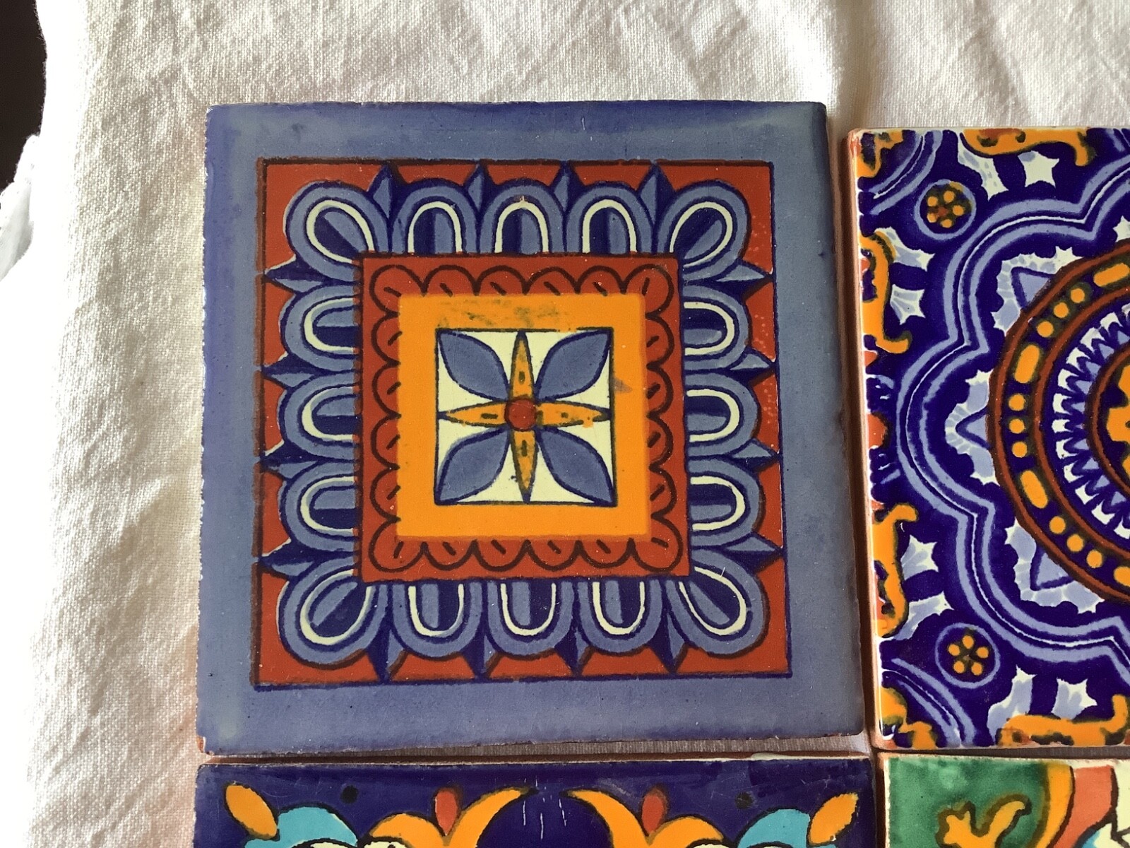 Mexican Tile 4×4″ Various colorful Tiles or Outdoor Coasters Set/4