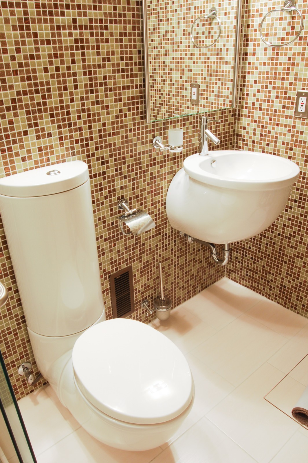 Mixed Autumn Color (Different shades of brown) Mosaic Glass Tile Kitchen & Bath