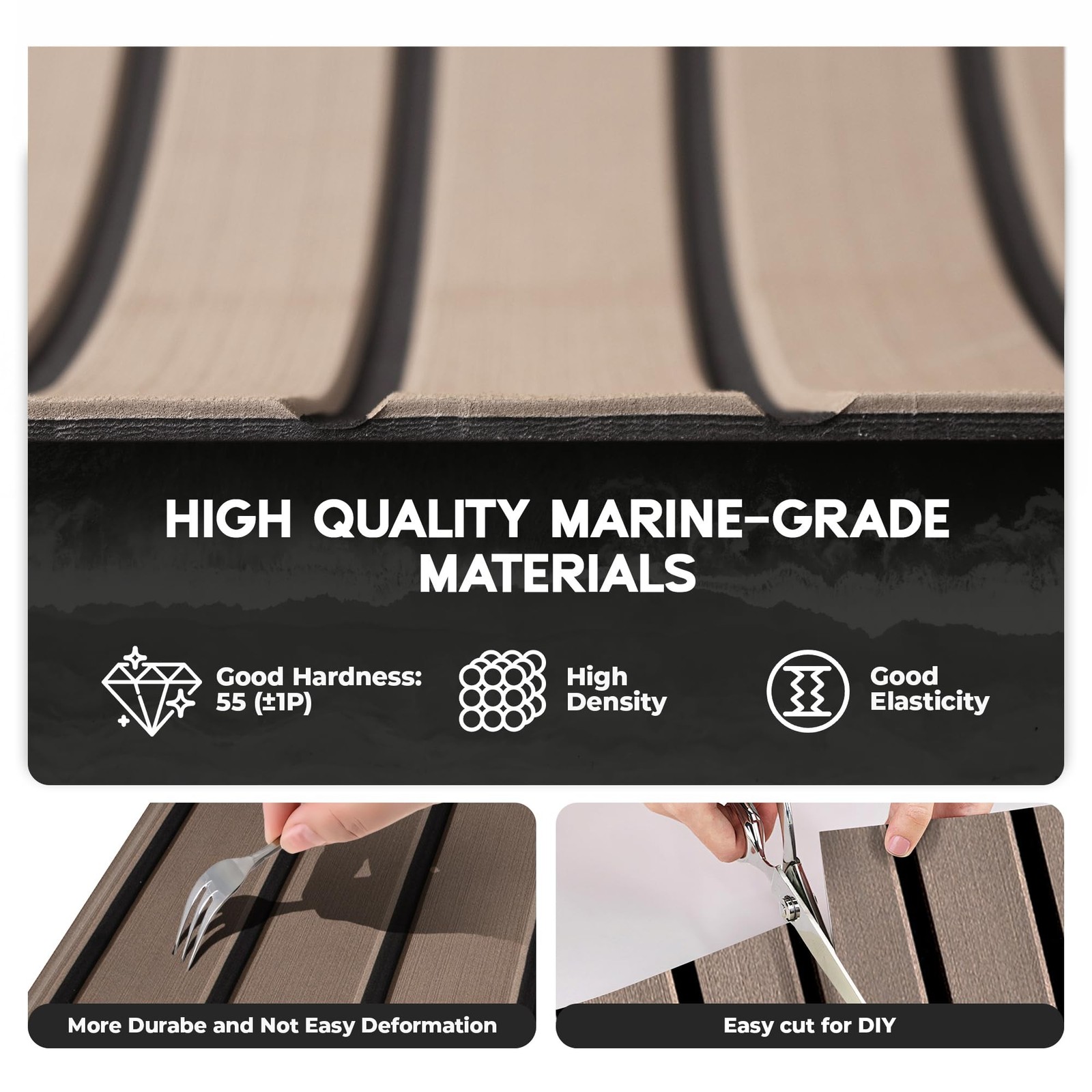 Boat Flooring EVA Foam Boat Decking with Self-Adhesive Non-Slip Marine Carpet…