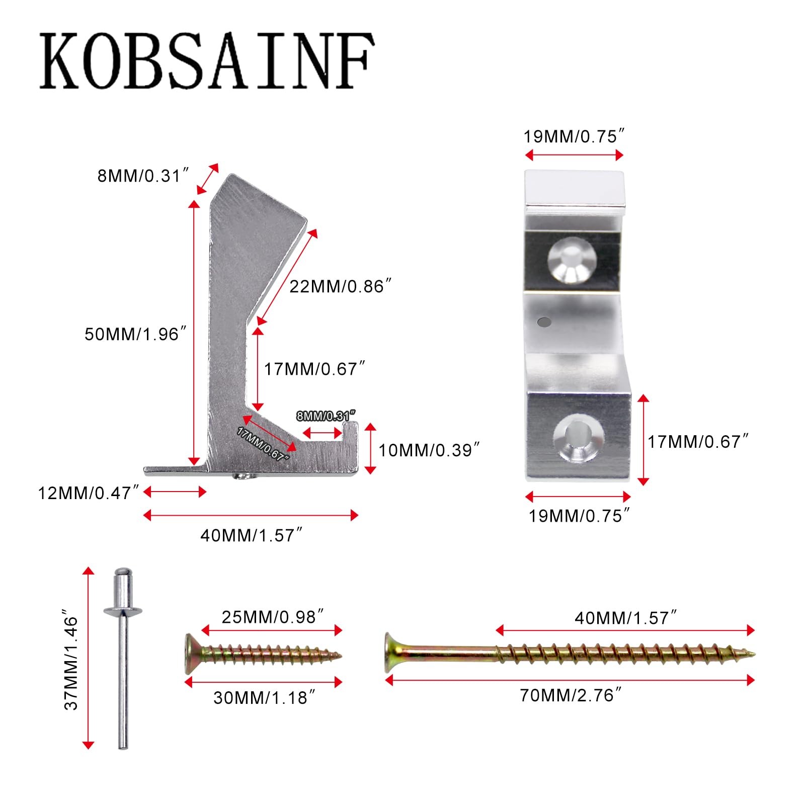 KOBSAINF 12 Pcs Squeaky Wood Relief Floor Repair 2.24 x 1.42 x 0.75″, White