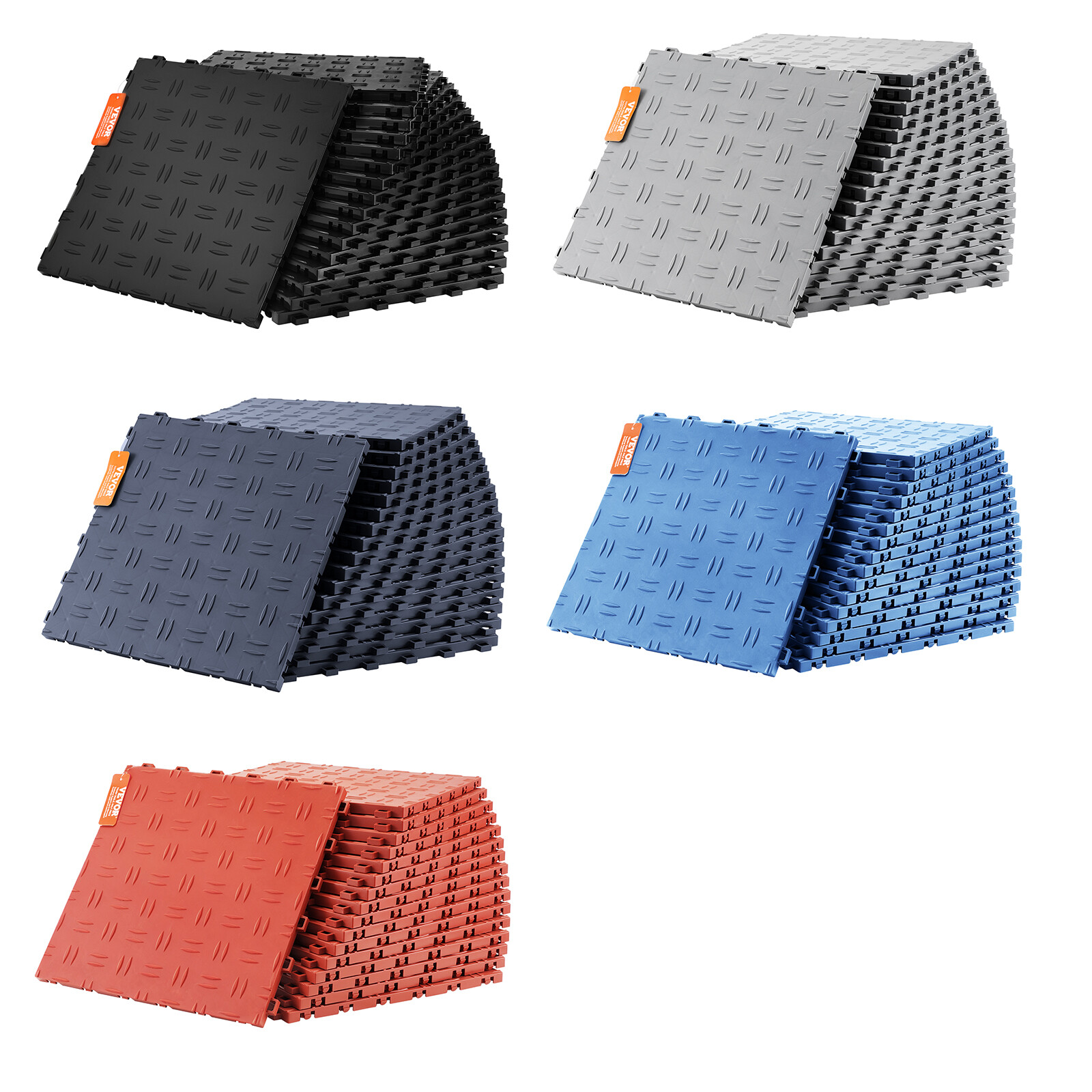 VEVOR 25/50 Pack Garage Floor Tiles Interlocking Flooring Tiles 12×12″ 50 sq.ft
