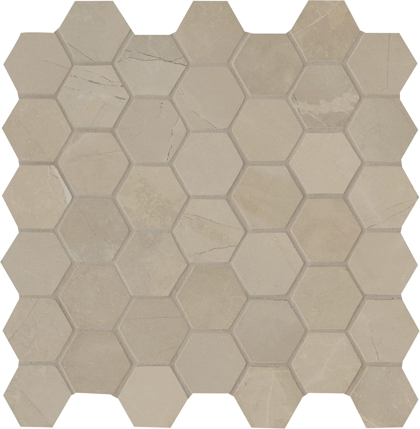 Sande 2″x2″ Hexagon Matte Porcelain Mosaic Tile for Bathroom & Kitchen