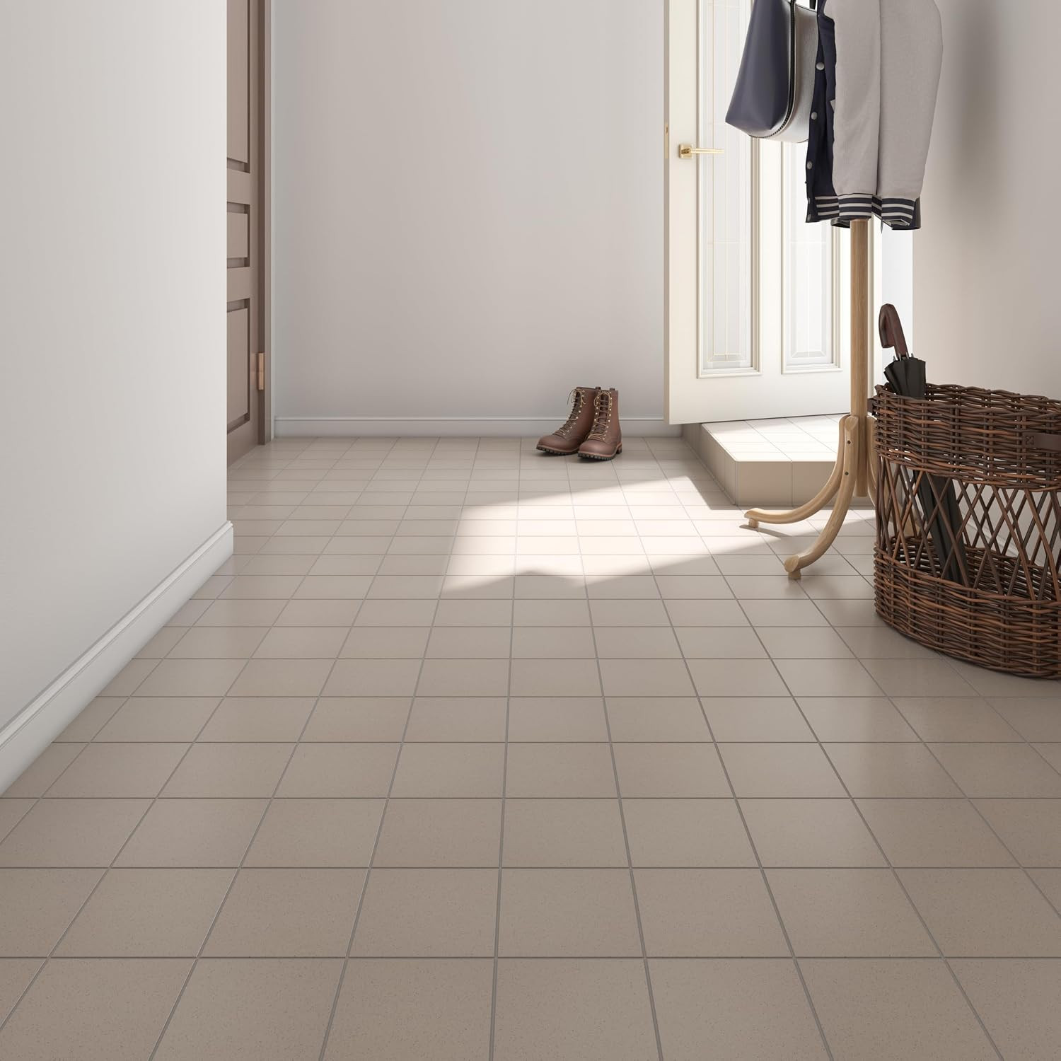 Quarry Textures 6″ x 6″ Floor Tile in Abrasive Ashen Gray (44 PC per Carton) (11