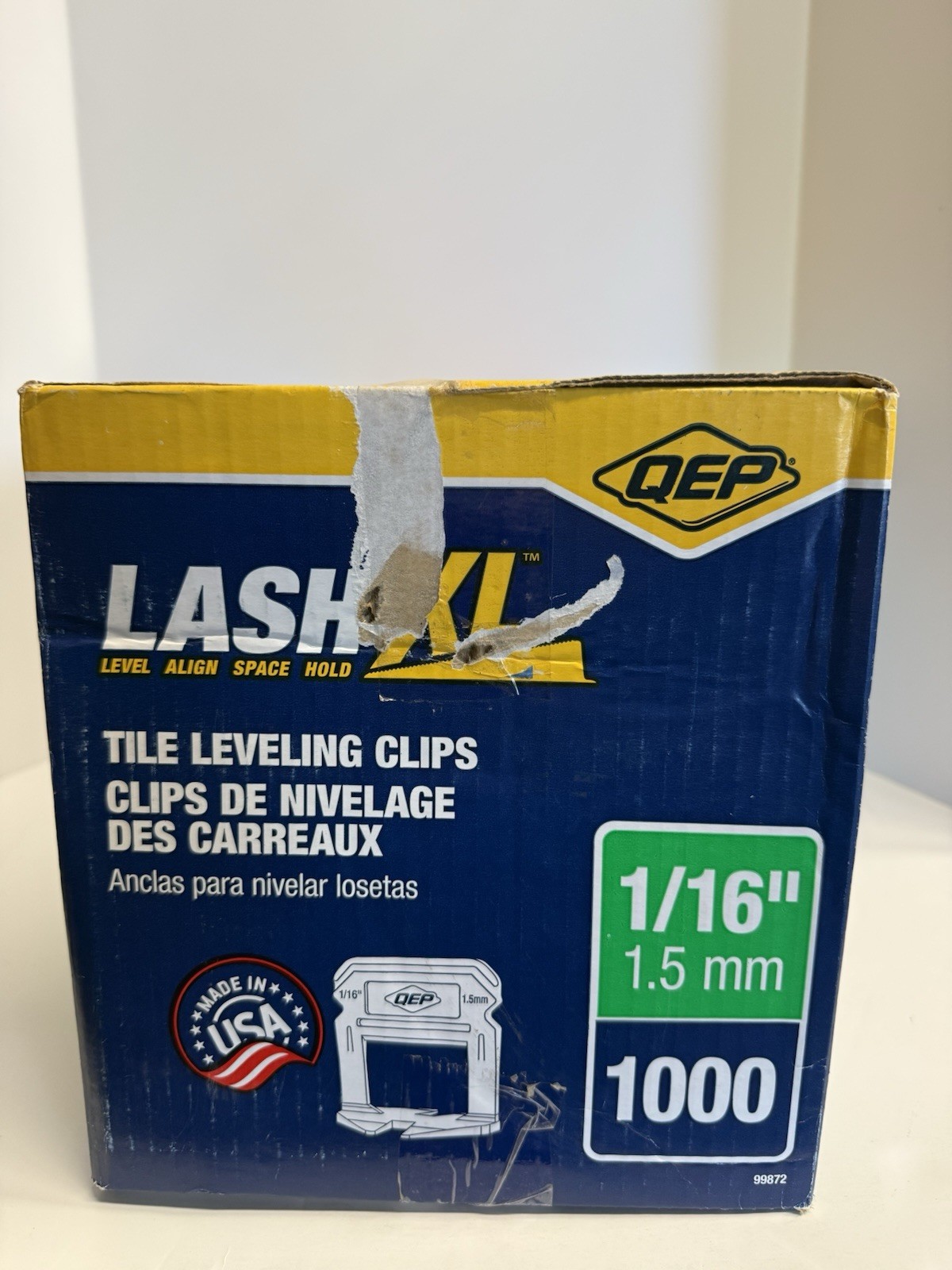 QEP XL Tile Leveling Clips 1/16″ Plastic White 1000 Pack