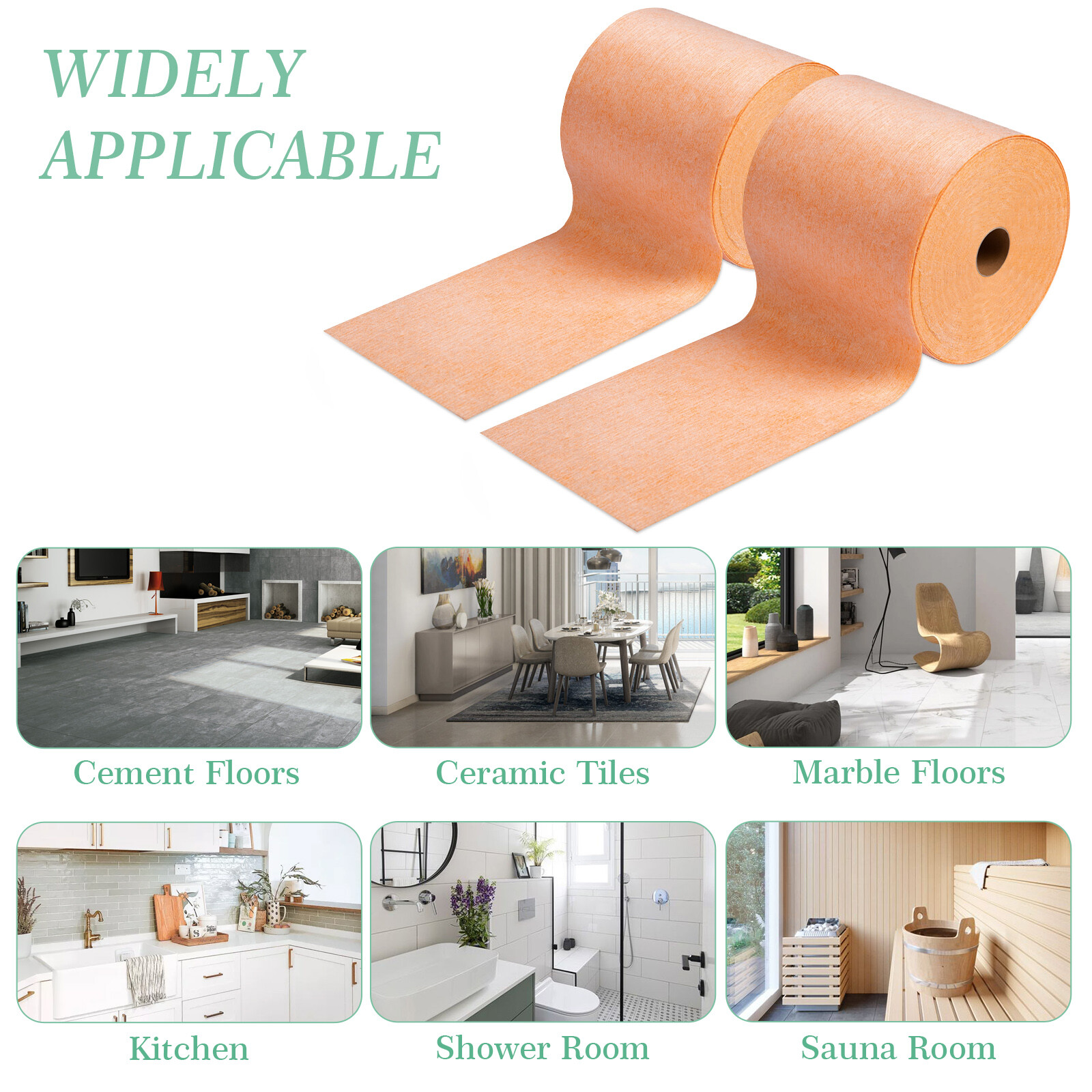 20mil Waterproofing Membrane Floor Underlayment 5″x98.5ft for Tiles Shower Wall