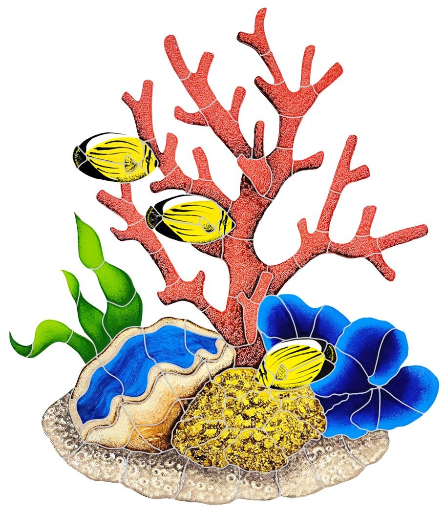 Coral Reef Accent Ceramic Swimming Pool Mosaic