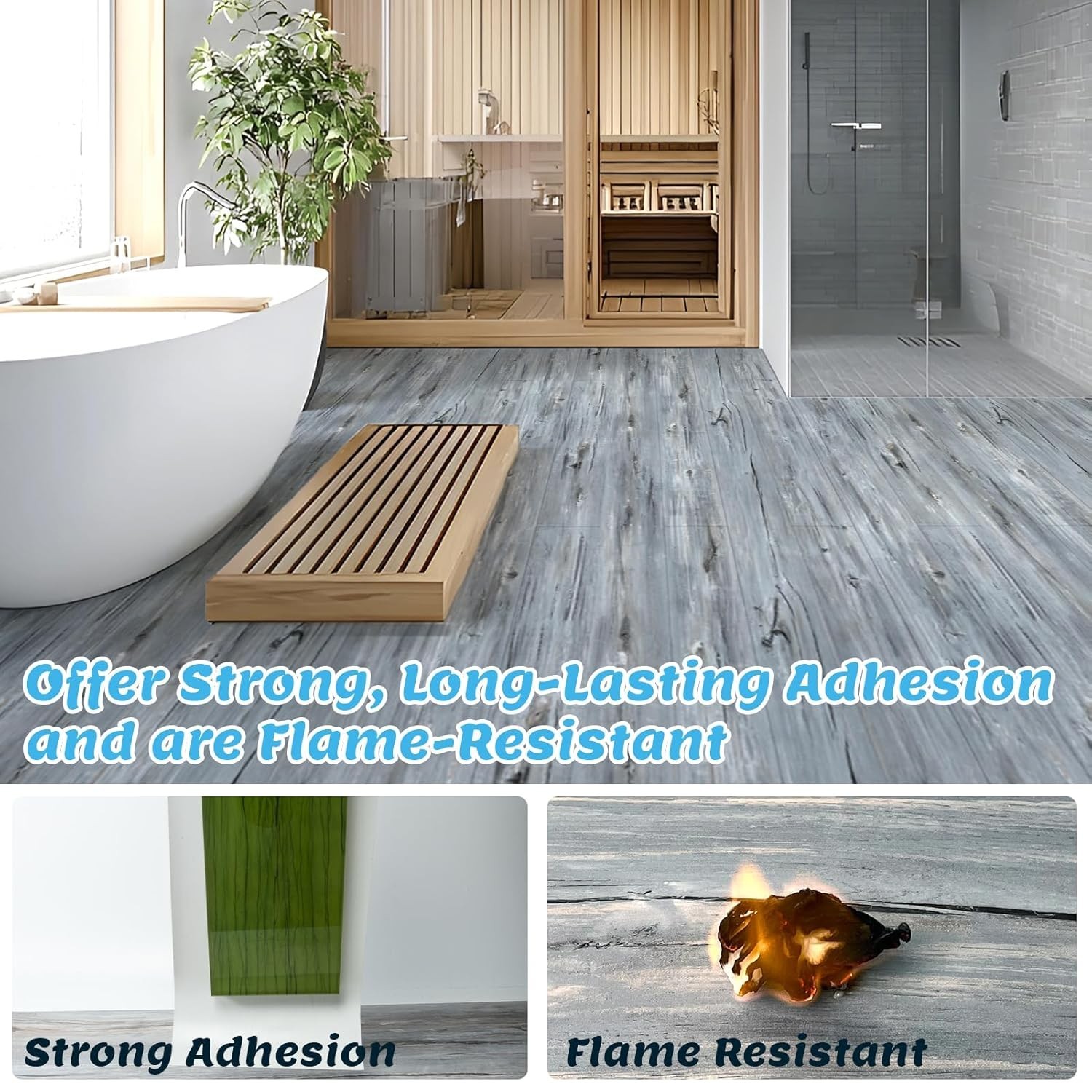 15 Sq.ft Peel and Stick Floor Tiles, 10Pcs Luxury Vinyl Plank Flooring Wood L…