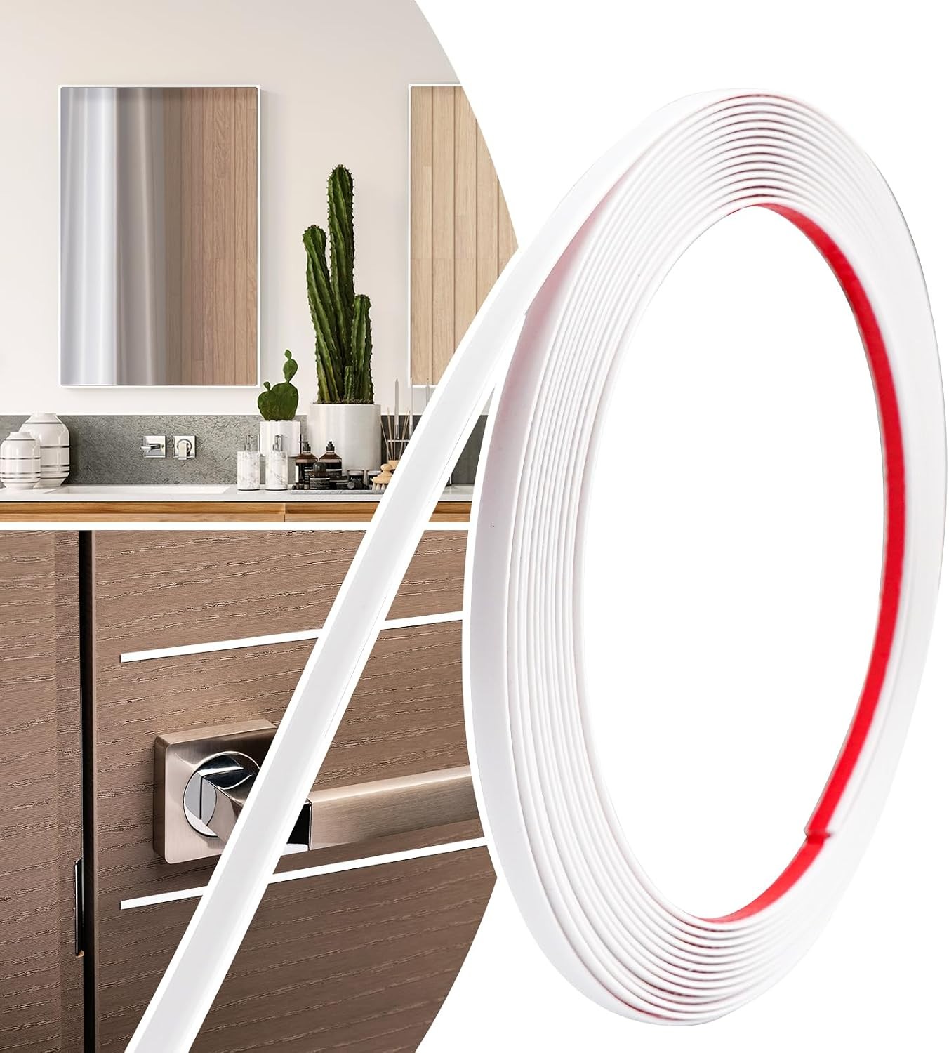 0.25in × 20Ft Peel and Stick Wall Molding Trim – Flexible Self Adhesive Molding