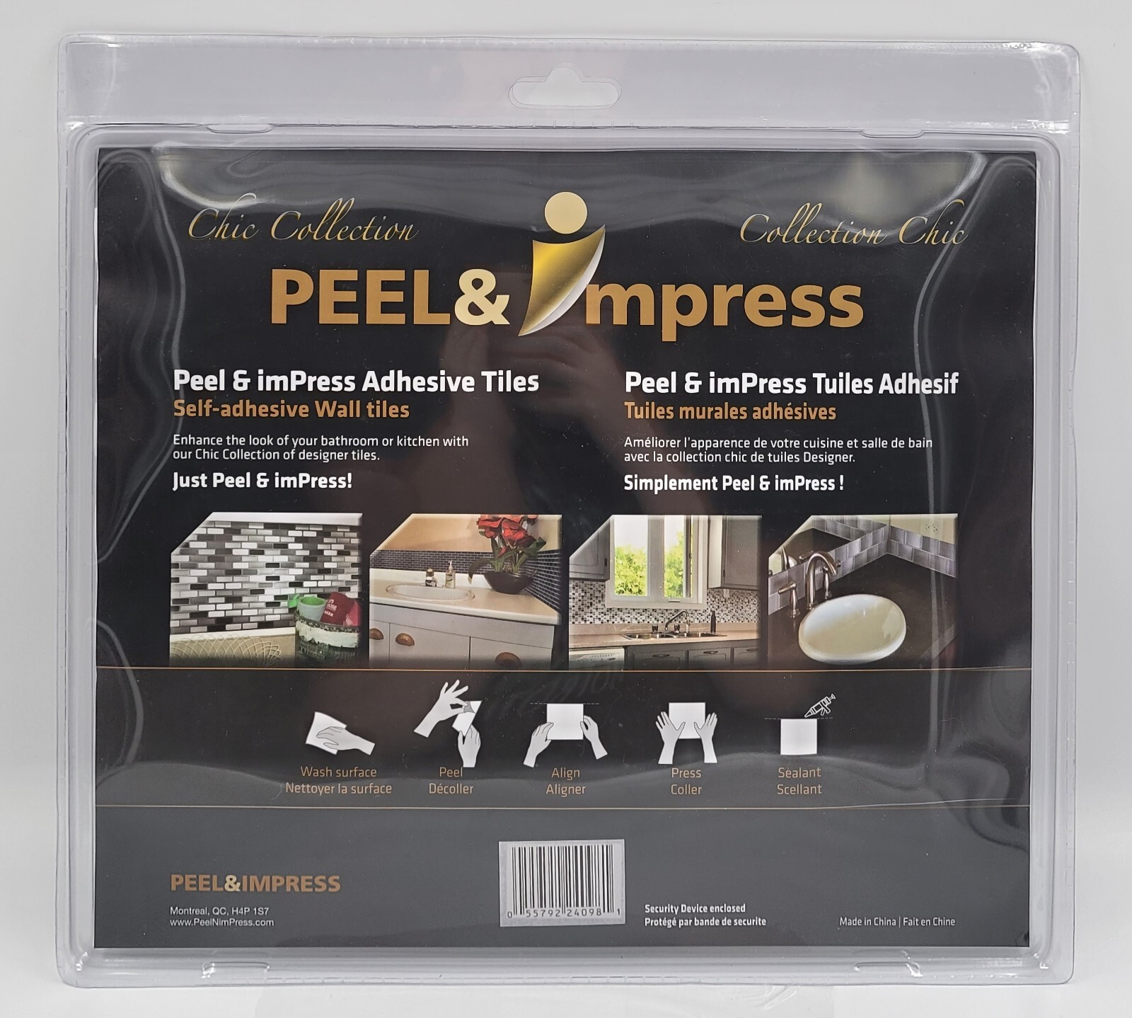 Peel and Impress Easy DIY Peel and Stick Adhesive Backsplash Tiles Brand New!