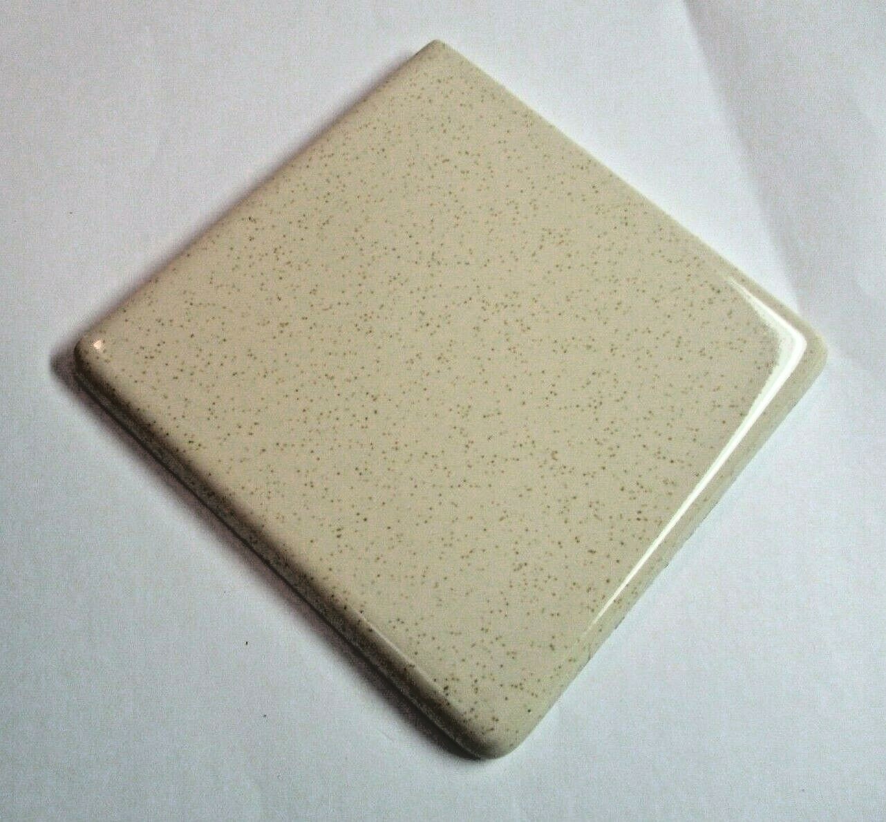 1 Double Bullnose Wall Tile Wheeling 4-1/4″ Gloss Brown Speckle on Beige Ceramic