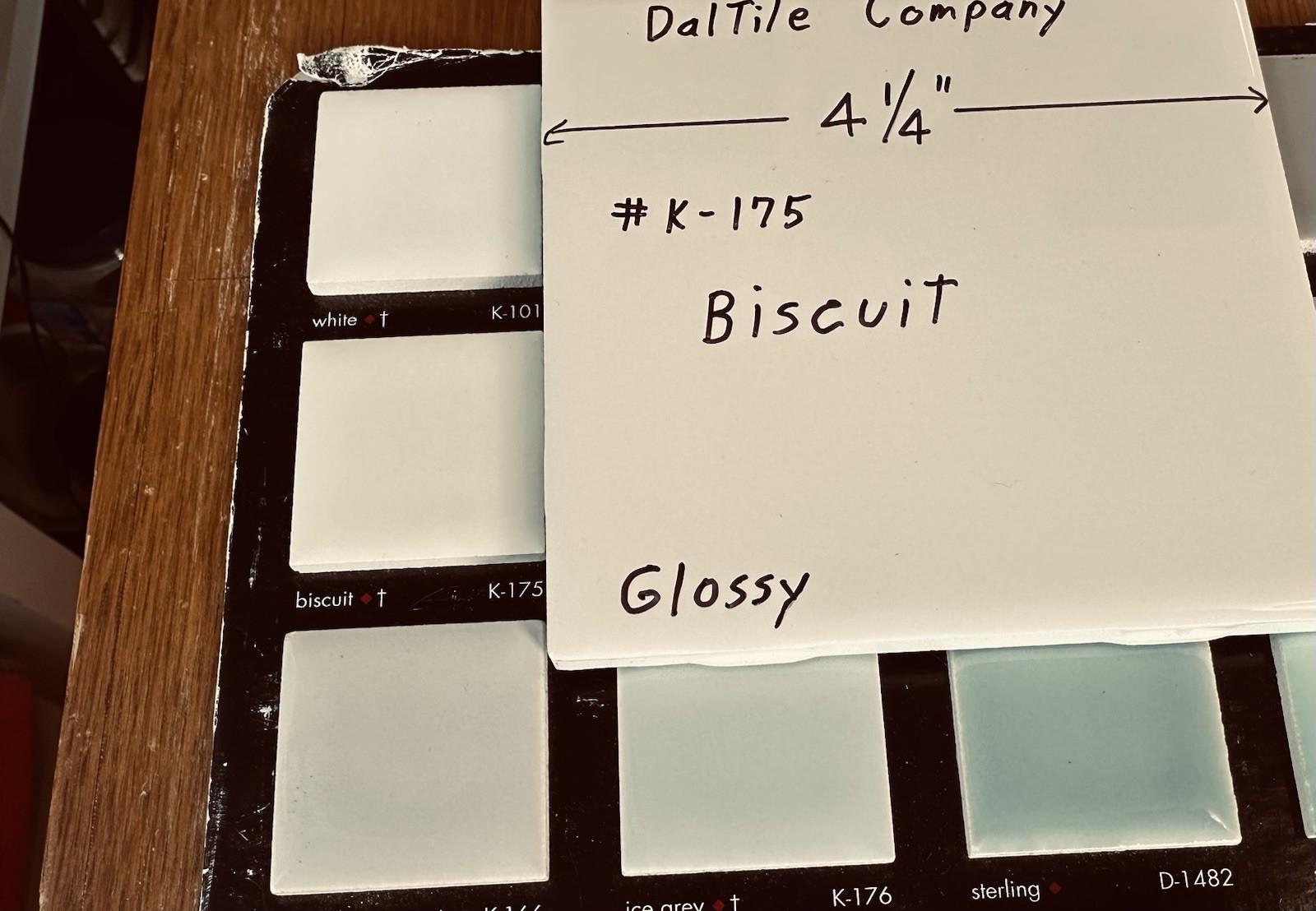1 pc. Gloss Biscuit: 4-1/4″ Ceramic Tile made by The Daltile Co. NEW STOCK