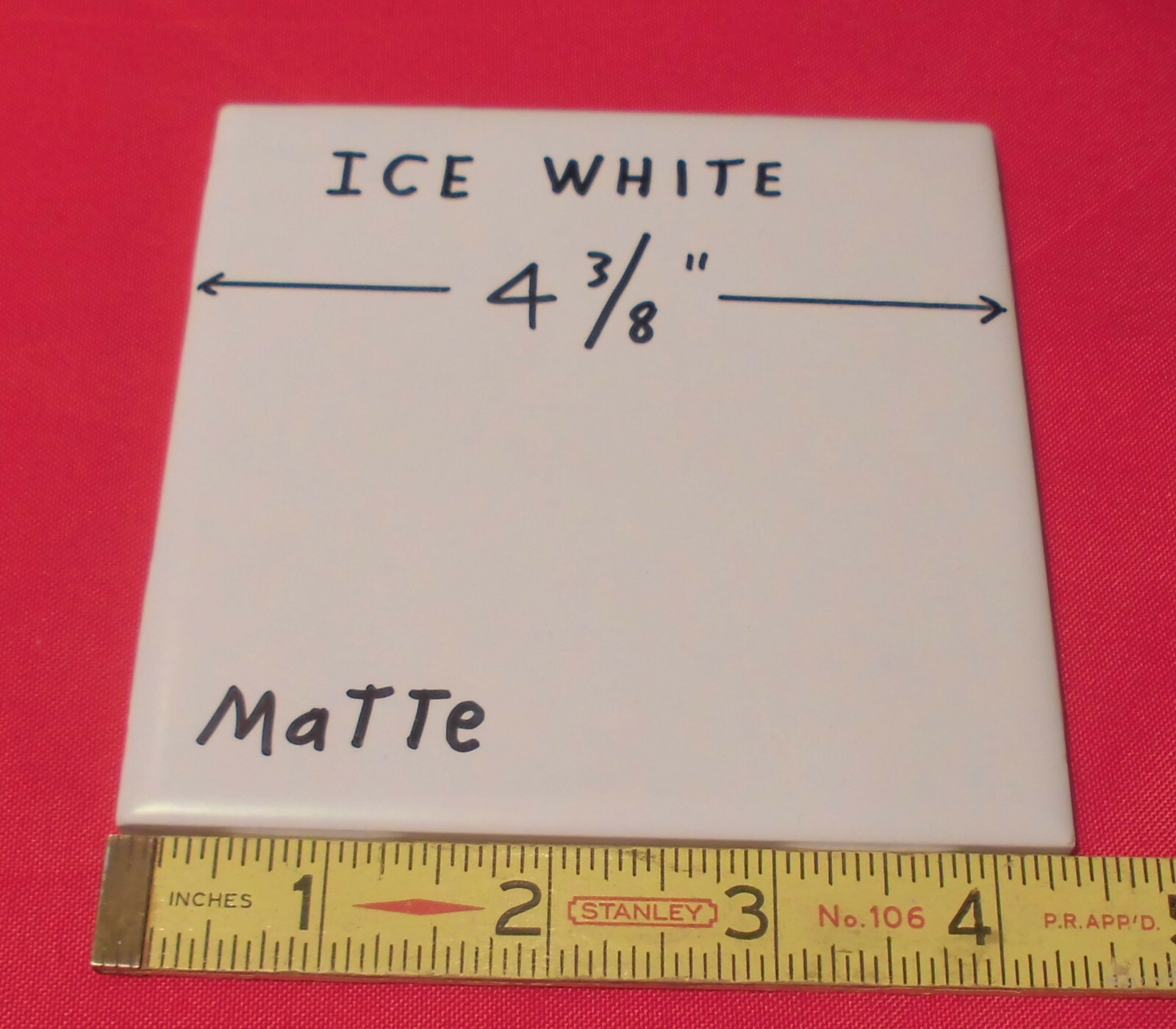 1 pc. 4-3/8″ *Bright Ice White* Softer Matte Ceramic Tiles… Clean New Tiles