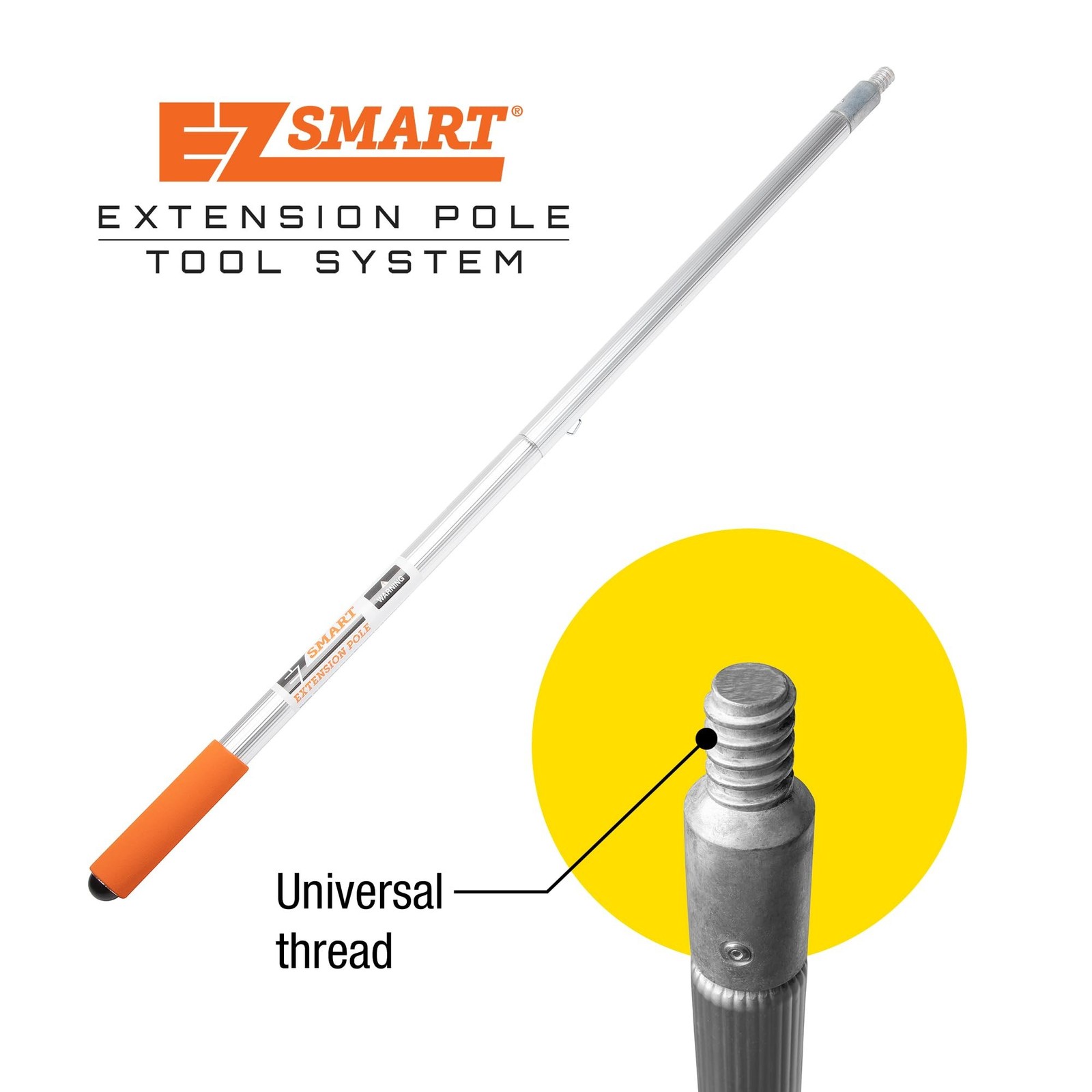 EZ Smart 16 ft Extension Pole – Lightweight Aluminum, Standard 3/4″ Acme T