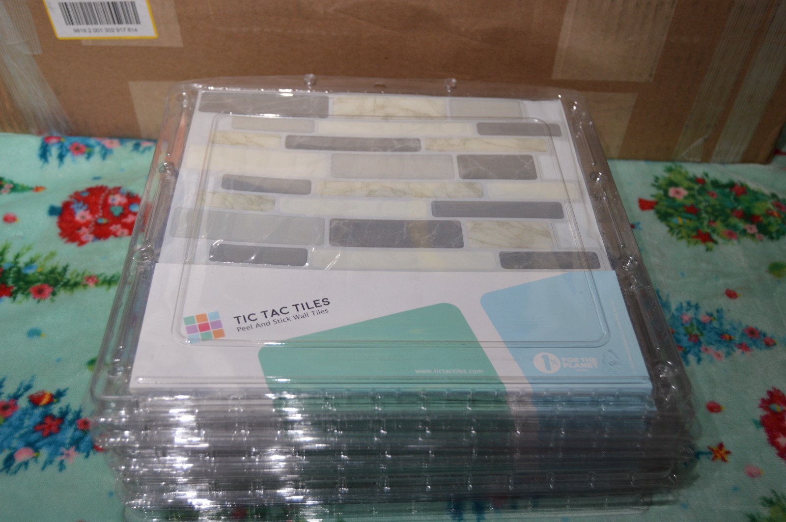 Lot of (9) Tic Tac Tiles Polito Gray 10″x10″ Peel & Stick Tile BRS12