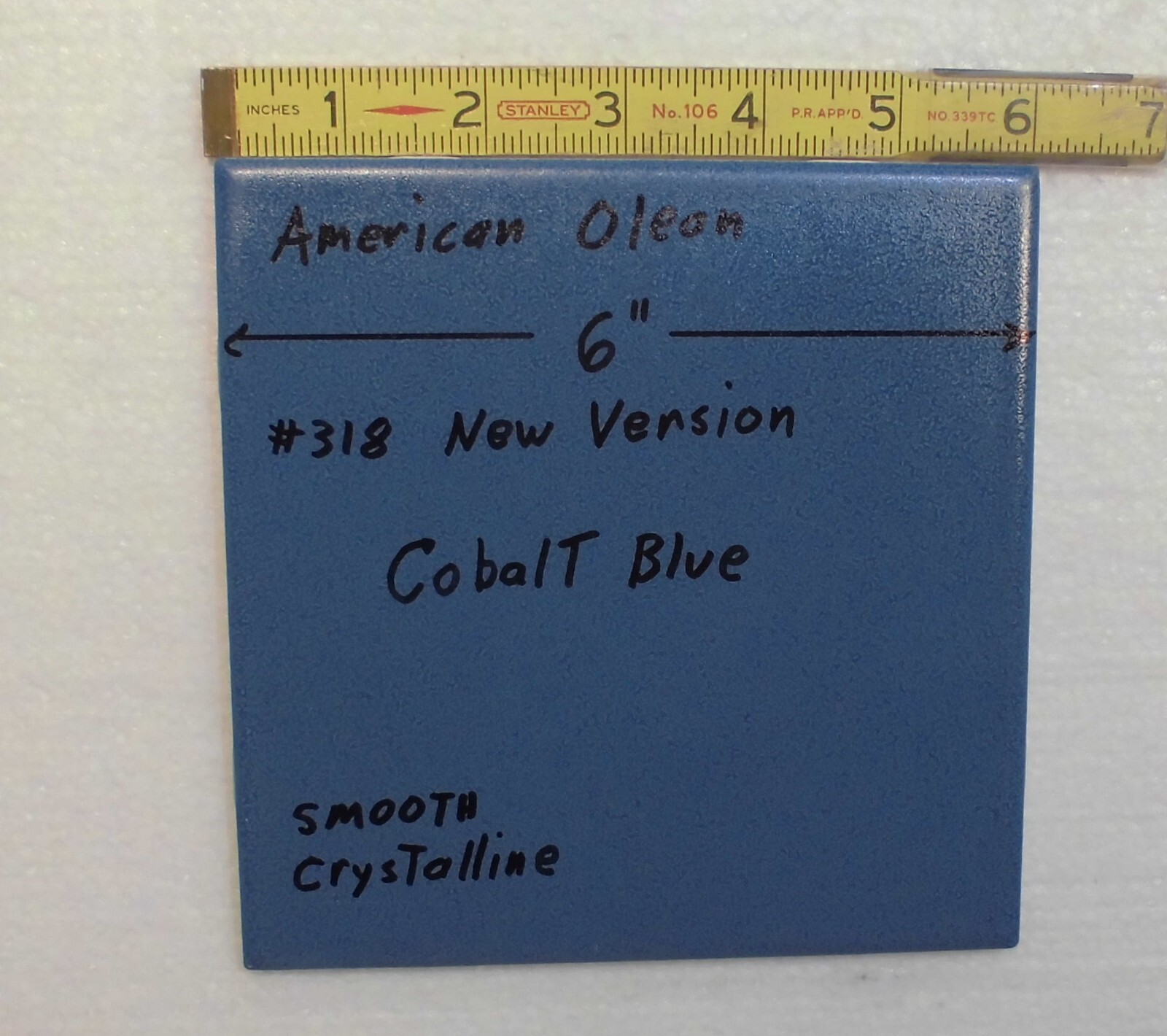 1 pc. Cobalt Blue #318: Crystalline Ceramic 6″ X 6″ Tile by American Olean, NEW