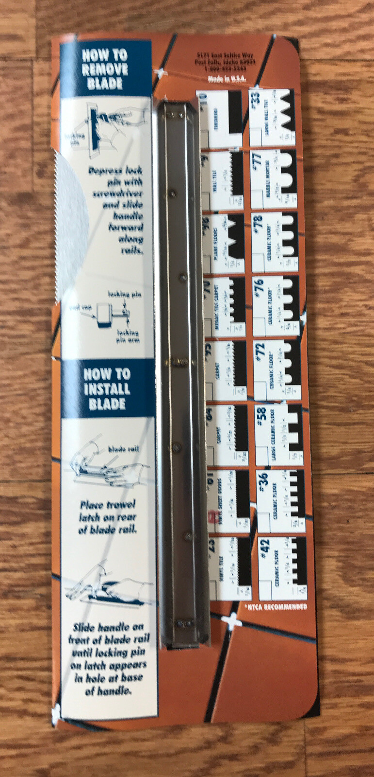 Barwalt 31611 Vinyl, LVT and Vinyl Plank Flooring Trowel Blade #61