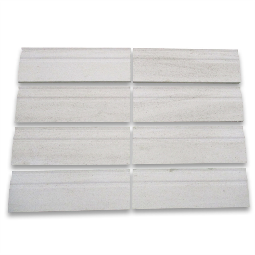 H01H Golden Beach Moleanos Beige Limestone 4×12 Baseboard Molding Honed