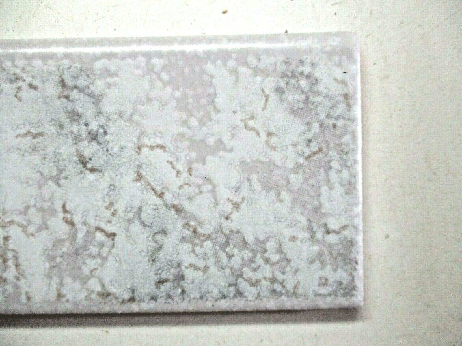 1 Italy CLP Bullnose Wall Tile Ceramic 7-7/8″ X 3″ Marbled Satin Gray Beige Vtg