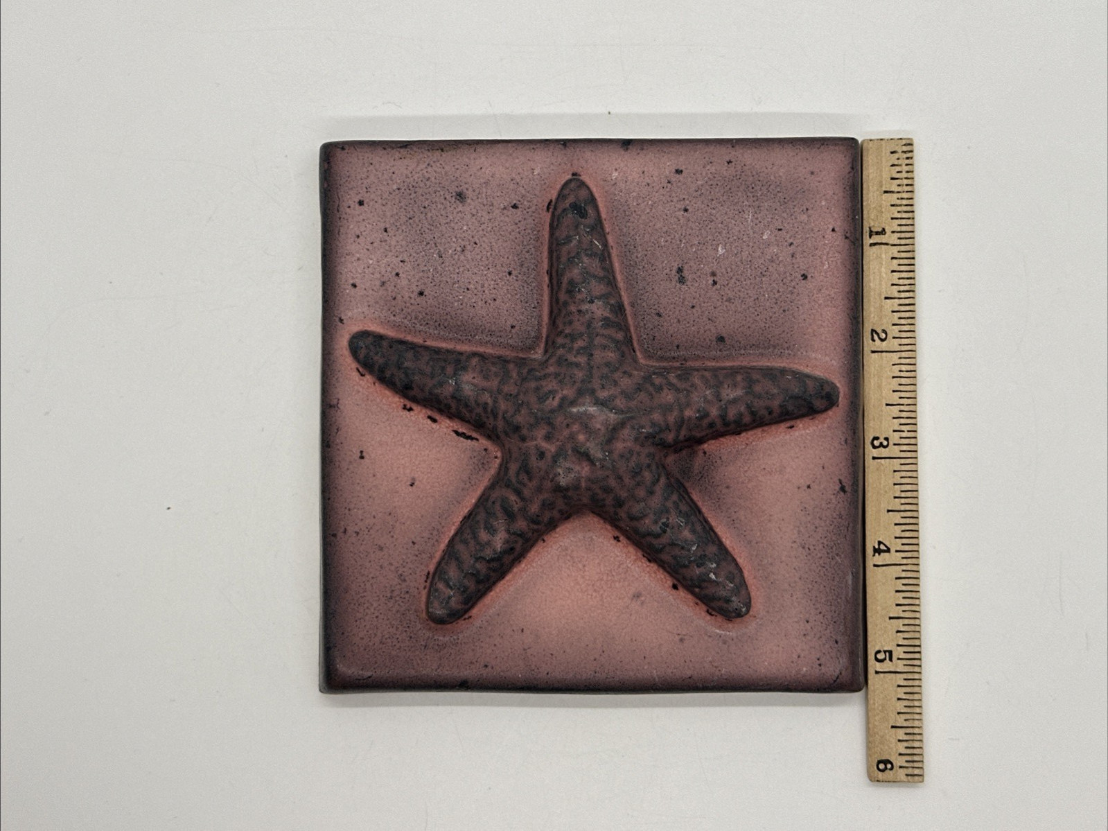 5×5 3D Starfish Ceramic Wall Tile Pink Hue Douglas Roberts Coastal Ocean