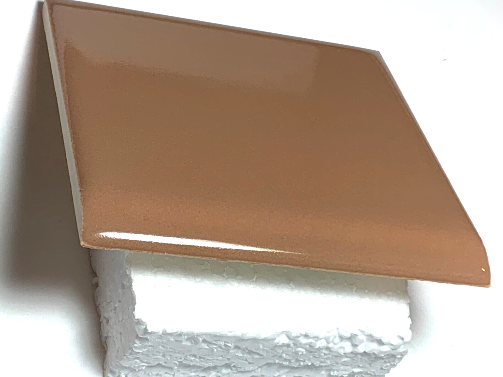 Vintage Stylon ceramic Creme De Mocha Bullnose 4-1/4″ x 4 1/4″ Gloss