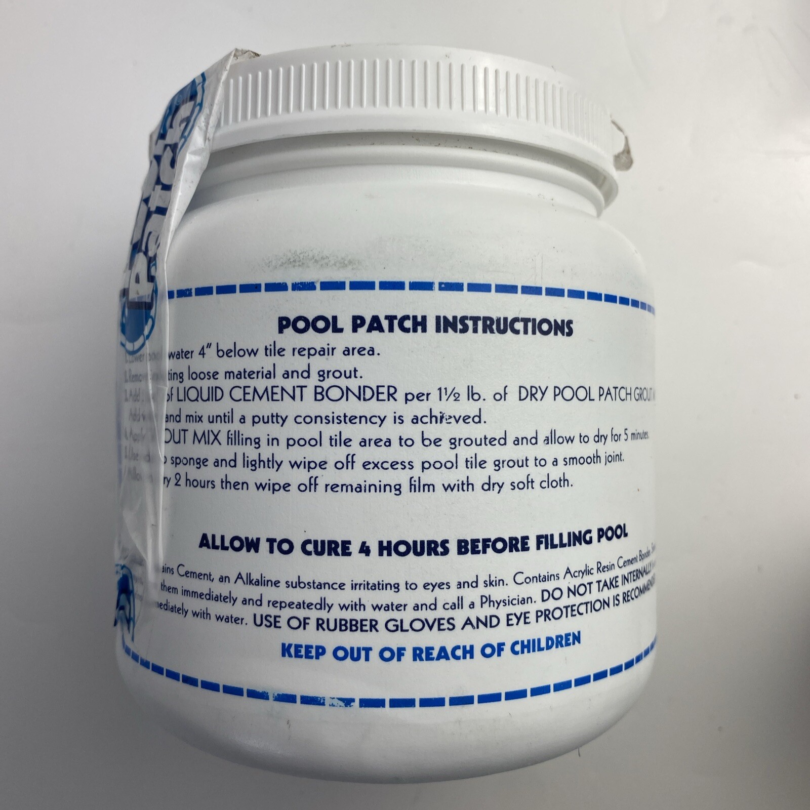 White Pool Tile Grout Repair Kit, 3-Pound, White