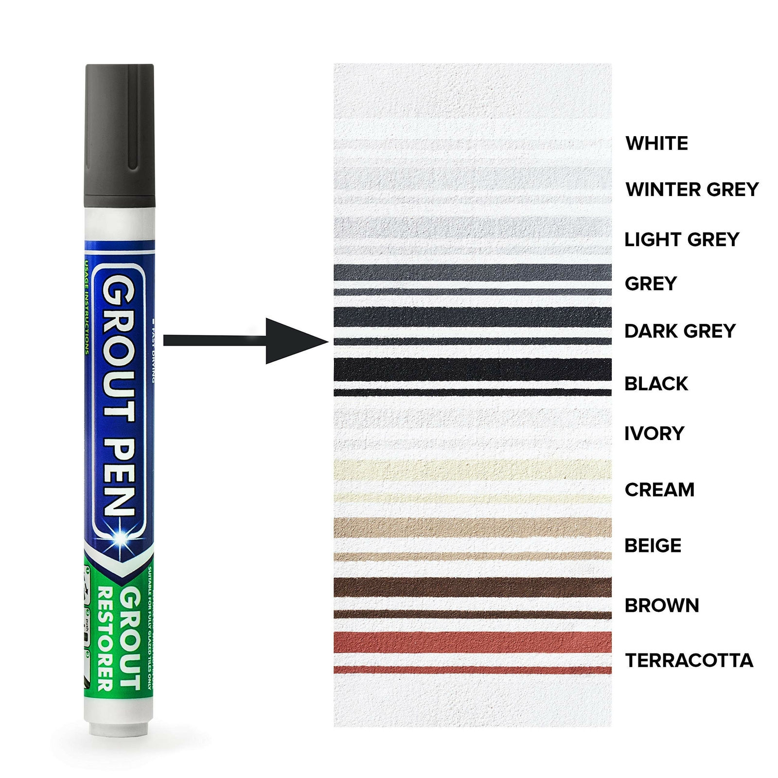 Grout Pen Dark Grey Tile Paint Marker: Waterproof Tile Grout Colorant and Sealer