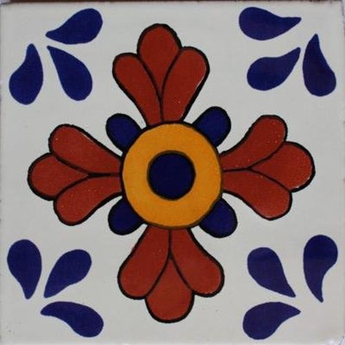 6×6 4 pcs Blue Seville Talavera Mexican Tile