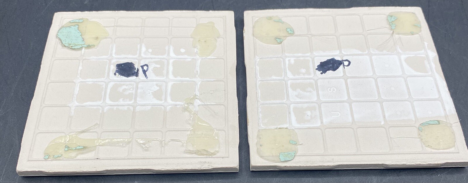 Pair Of Ceramic Dog 4 3/8″ x 4 3/8″ Decorative Tiles
