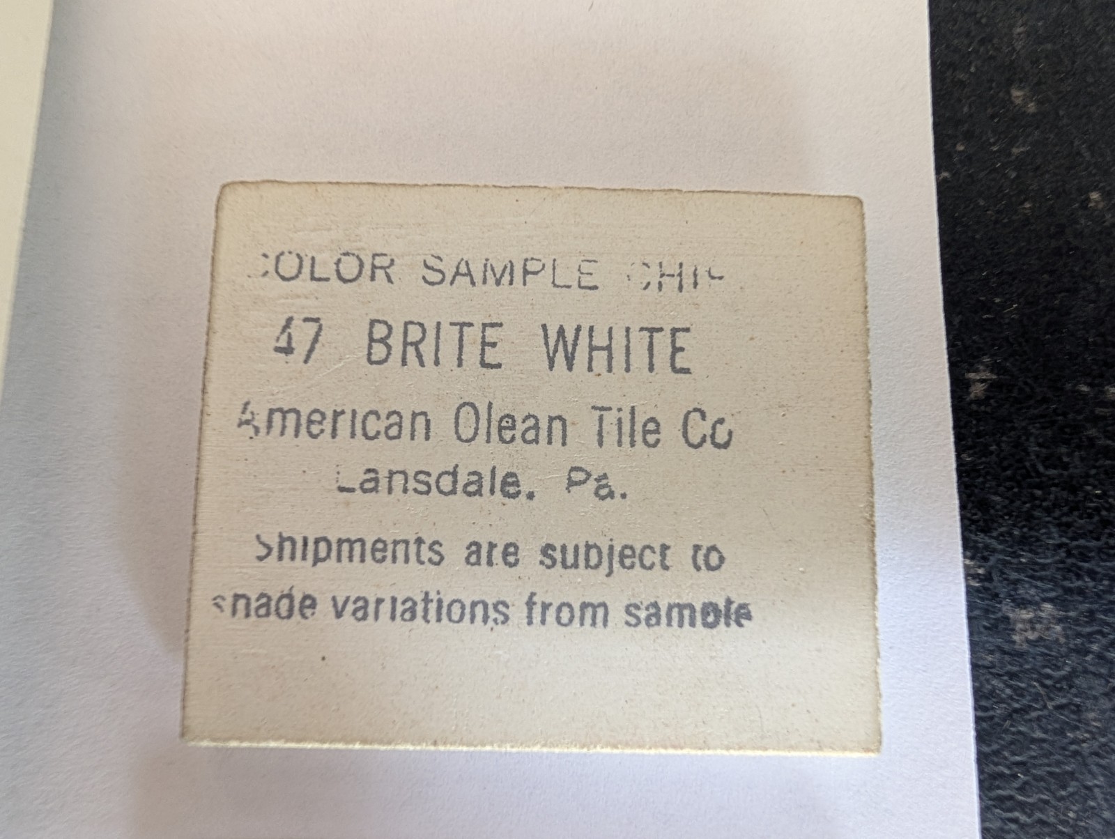 2 pcs American Olean Ceramic Tile Gloss Brite White #47 4-1/4×6″ 1950s 1960s 70s