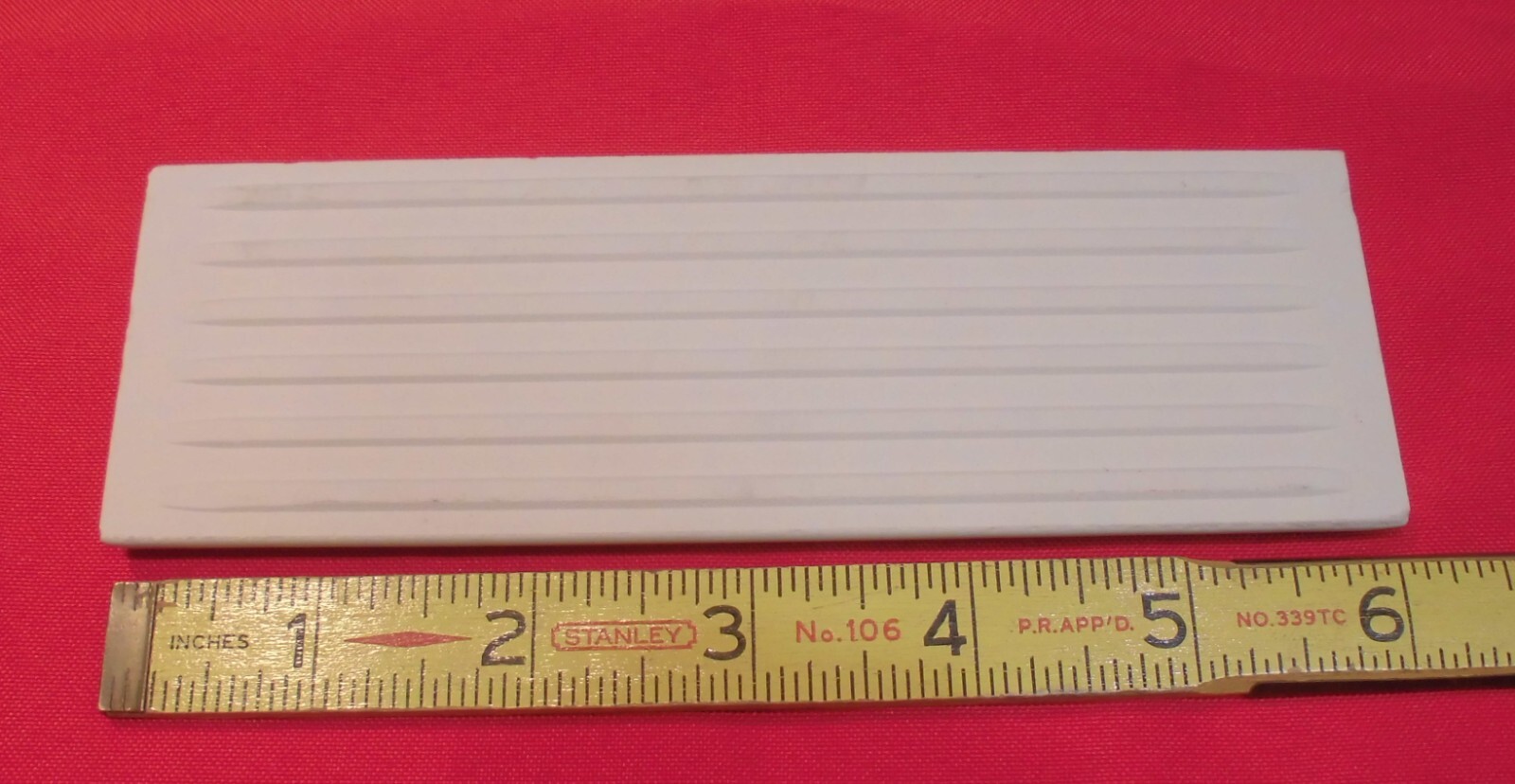 1 pc. French Provincial – very light tan: Bullnose Ceramic Tile by Florida Co.