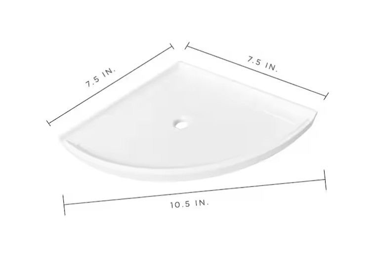 Jeffrey Court Wall Mount Corner Shelf Tile Resin White 7.5″ x 7.5″ 95800