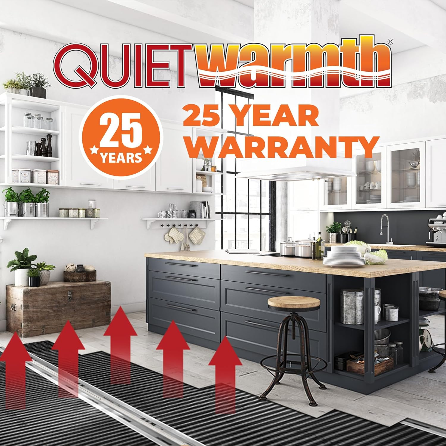 Float QWARM Radiant Floor Heating Mat 3’X25′ 240V for Laminate & Vinyl