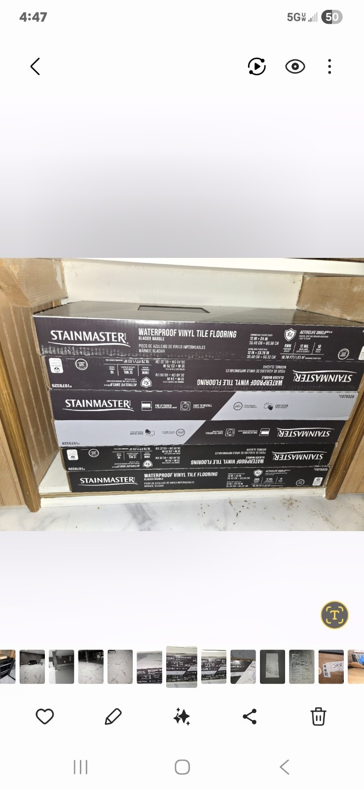 STAINMASTER Glacier Calacatta Marble 24″L x 12″W Waterproof LVF LocalPICKUP ONLY