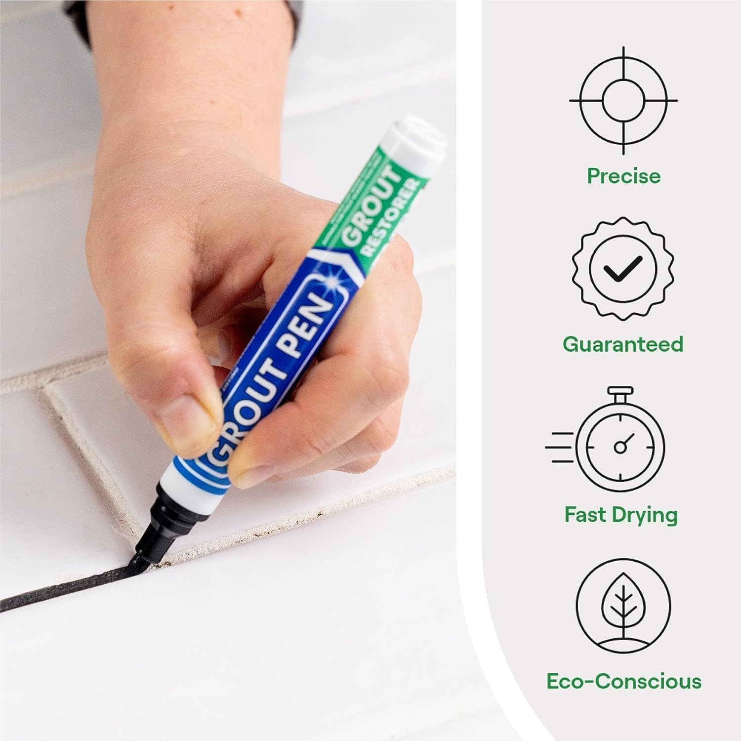 Grout Pen Black Tile Grout Paint Marker Restorer – Wide 15mm Tip (20ml) | Wat…
