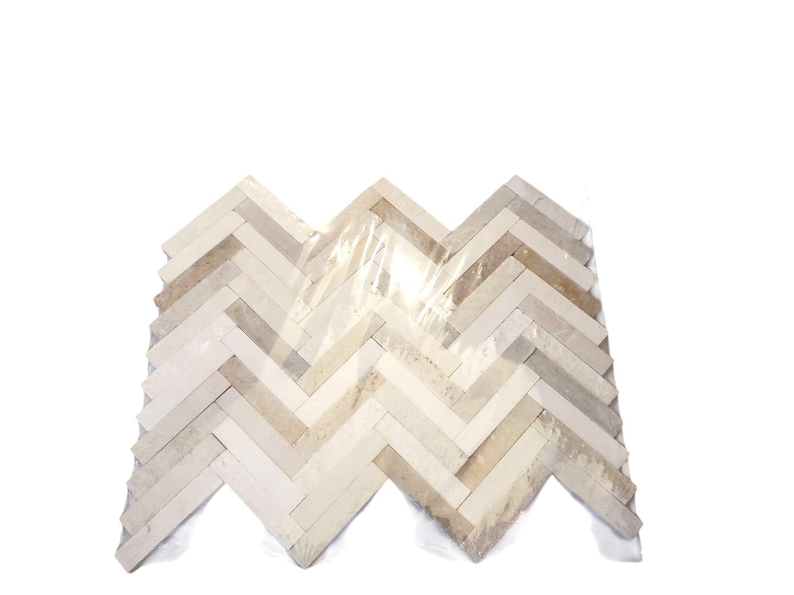 Daltile Beige Blend Chevron 10x12x0.31in Stone Mosaic Wall Tile 0.71 sqft 10 pcs