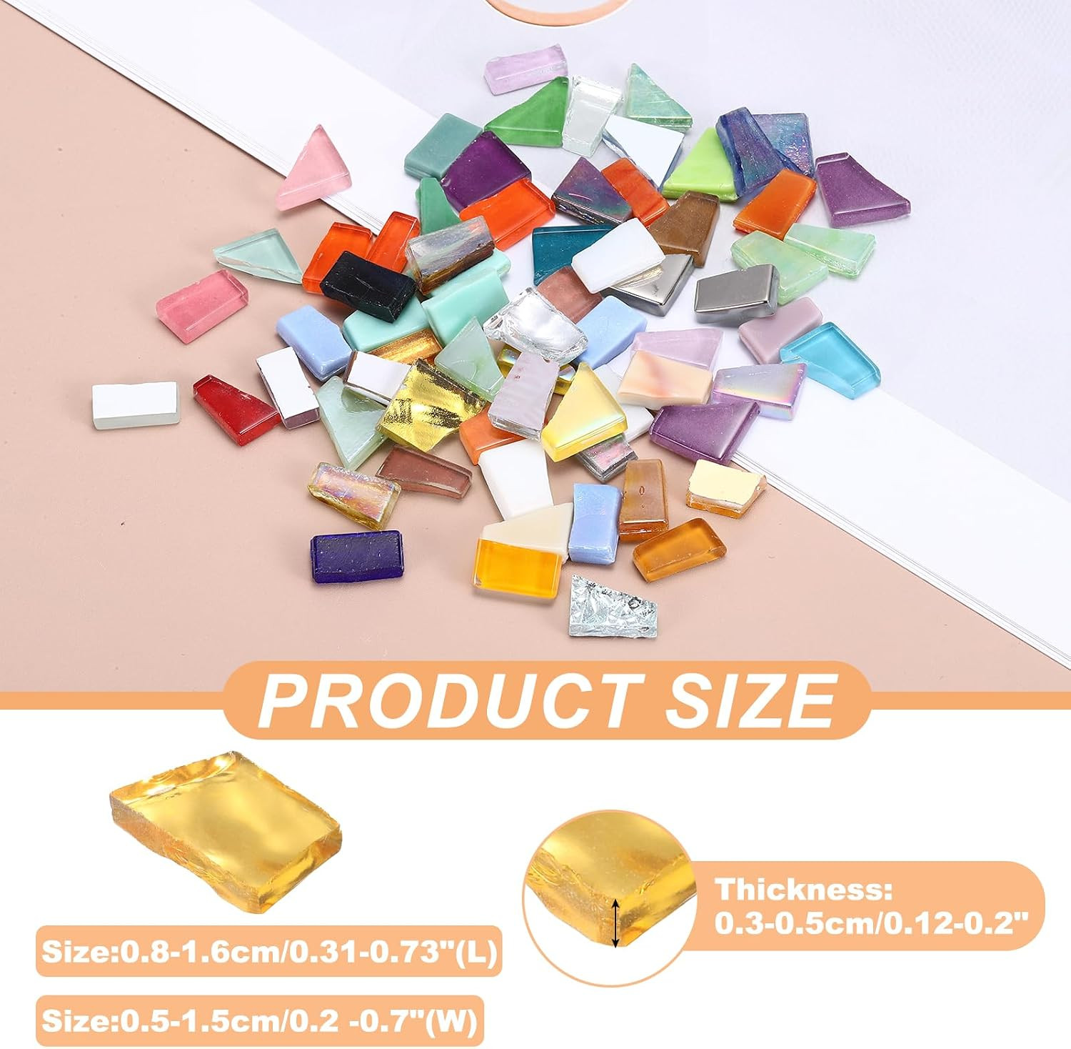 Irregular Glass Mosaic Tiles, 300G/0.7LB Irregular Stained Glass