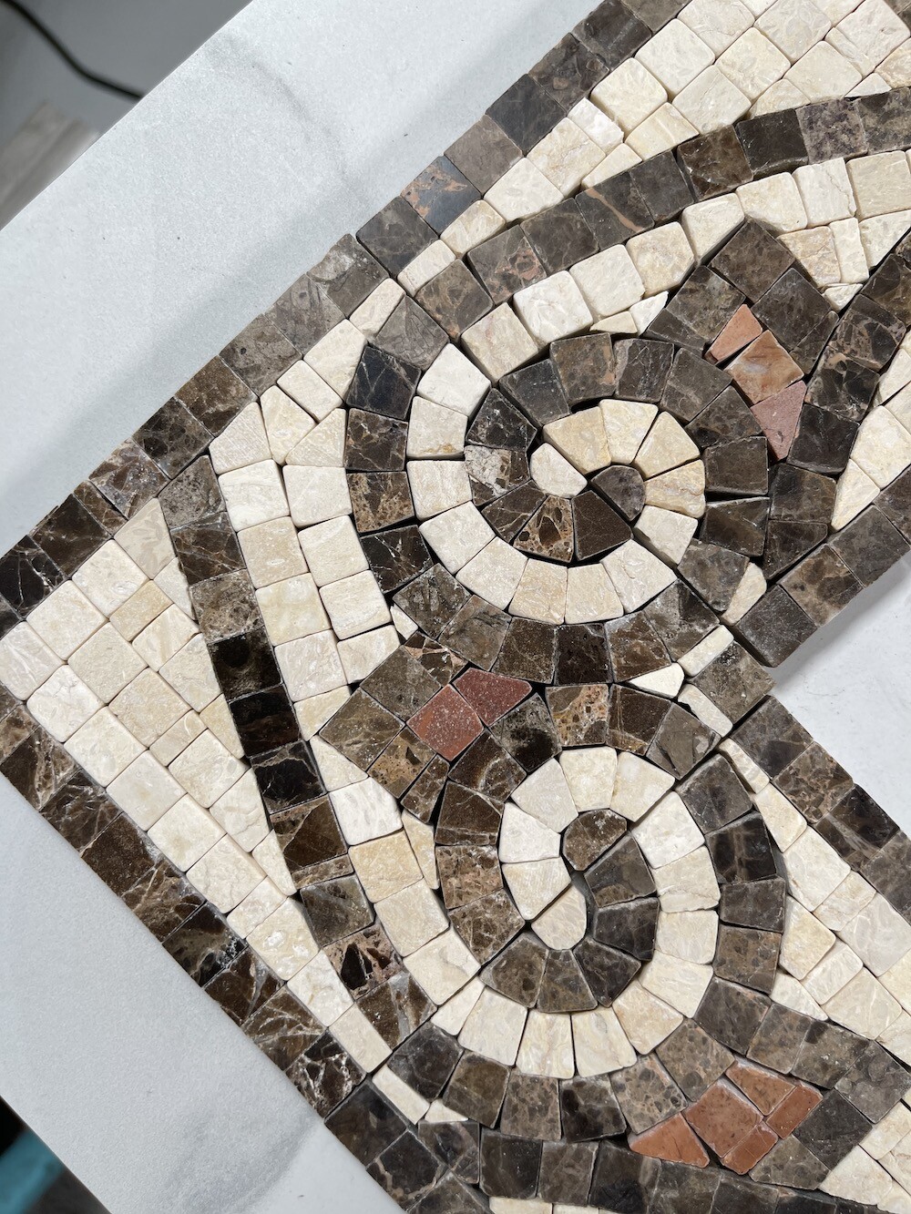 B0039PT Marble Mosaic Border Listello Accent Tile Waltz Beige 4×12 Polished