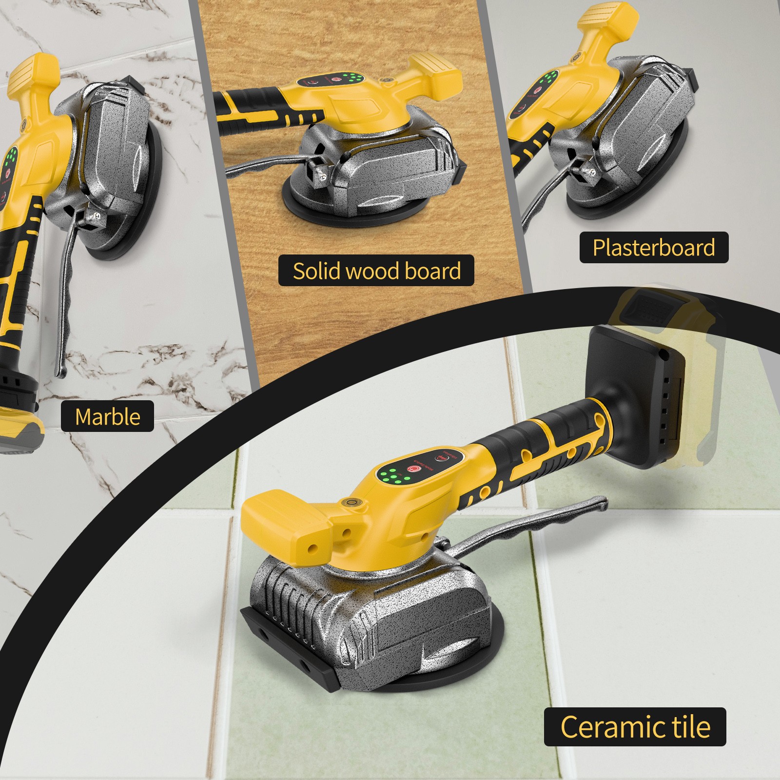 Cordless Tile Vibration Leveling Machine Tool for Dewalt 20V Battery DCB208-2
