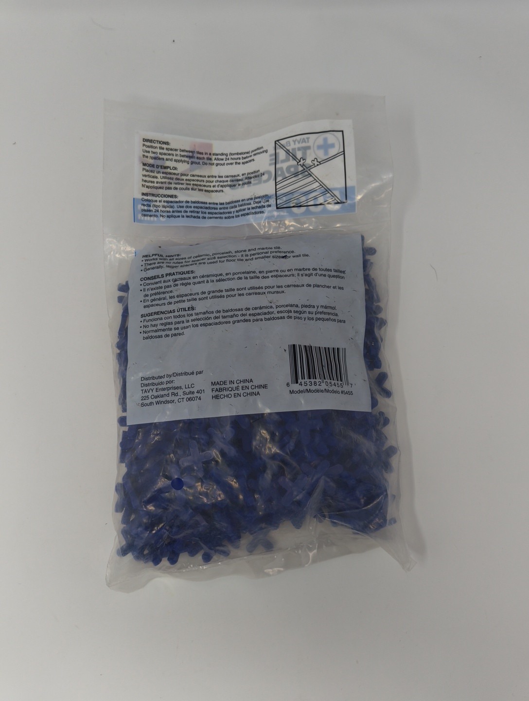 TAVY Basix 500-Pack 3/16″/ 5mm Blue Cross Plastic Tile Spacer