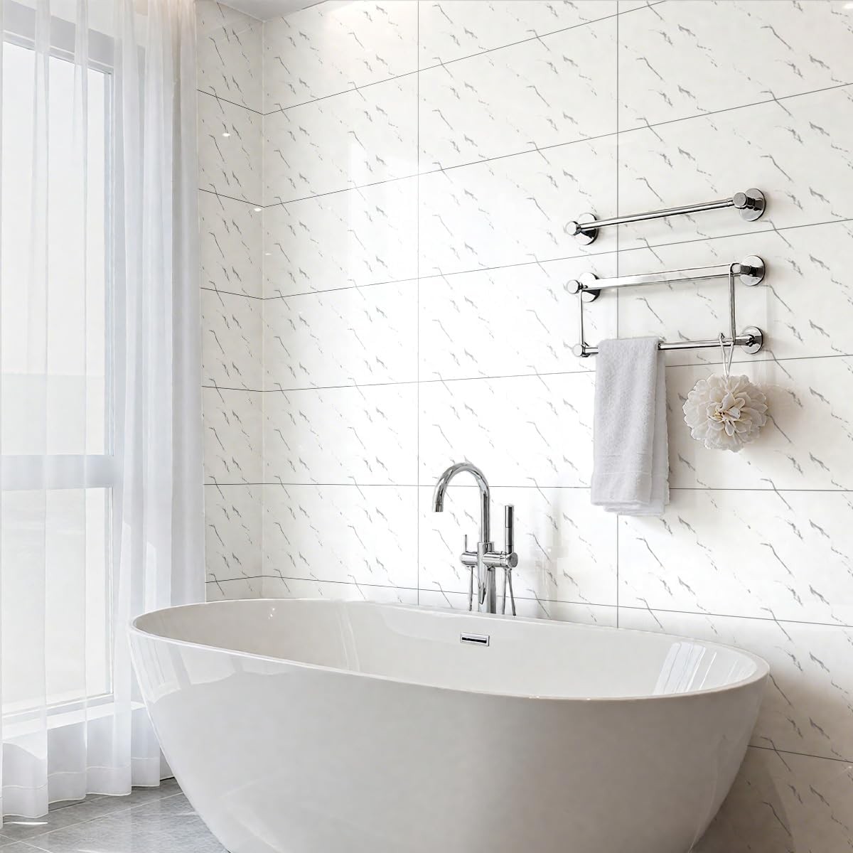 proprodiudiu 10 PCS Marble Peel and Stick Wall Panels 23.6″x11.8″ Sticker