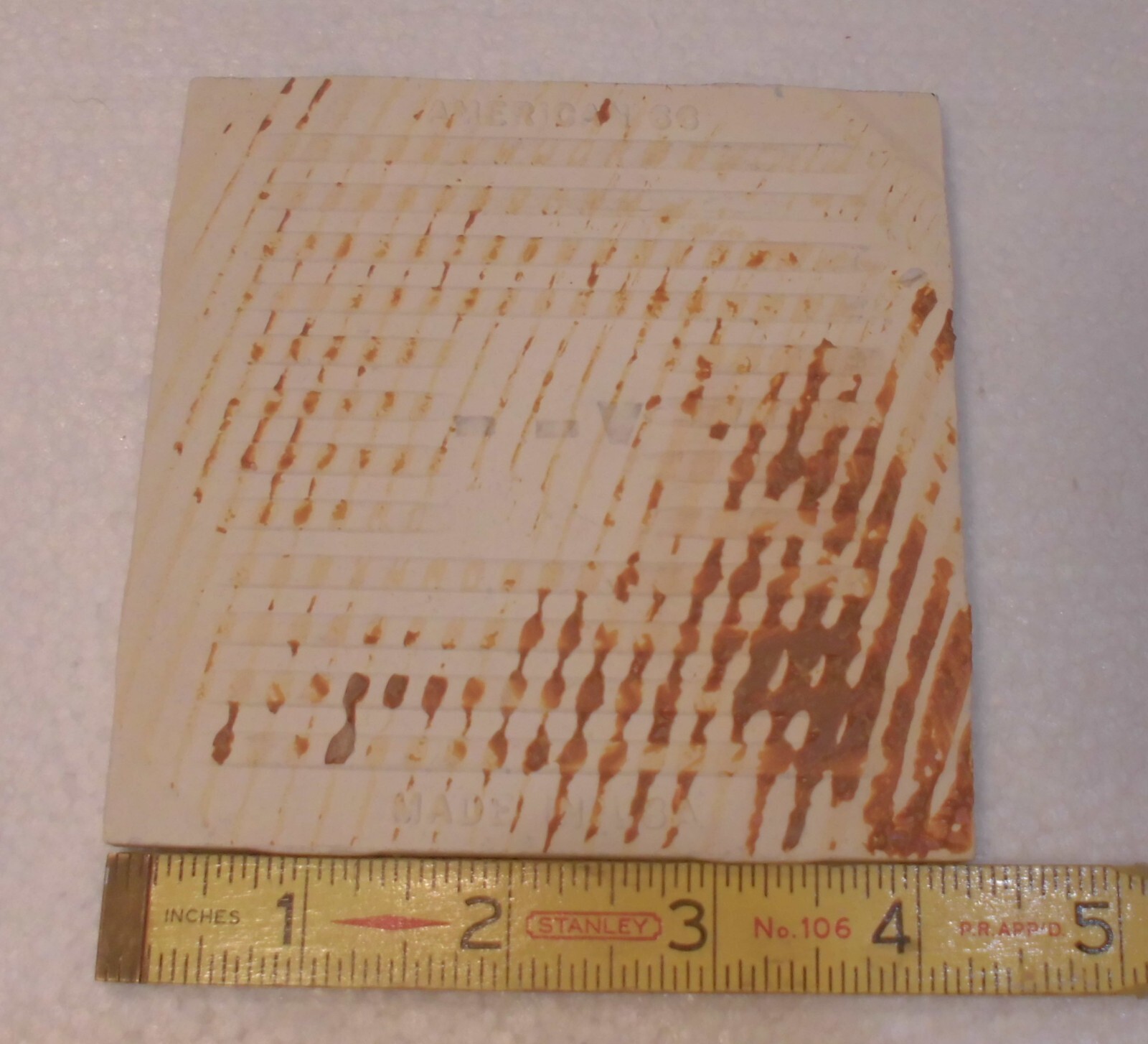 1 pc. “Blue” Scored in 9ths, Crystalline Ceramic Tile: American Olean…4-1/4″