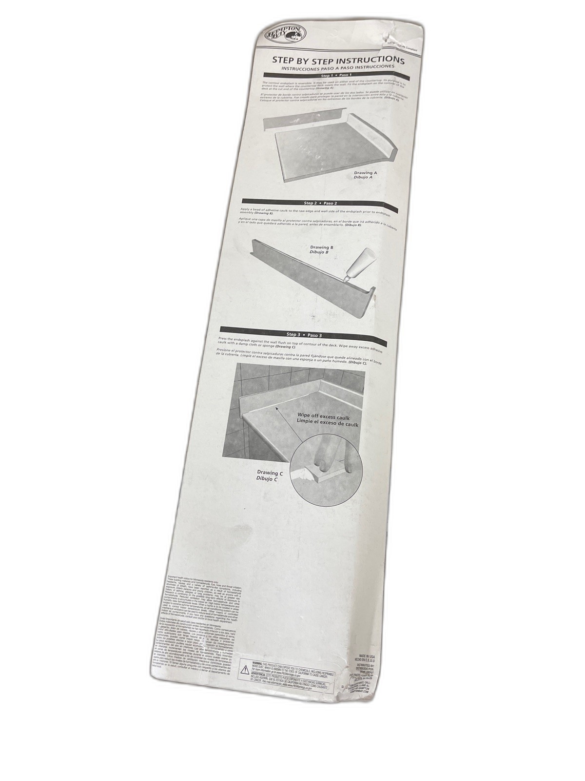 Hampton Bay Drama Marble Endsplash Kit Eased Edge Loose Backsplash