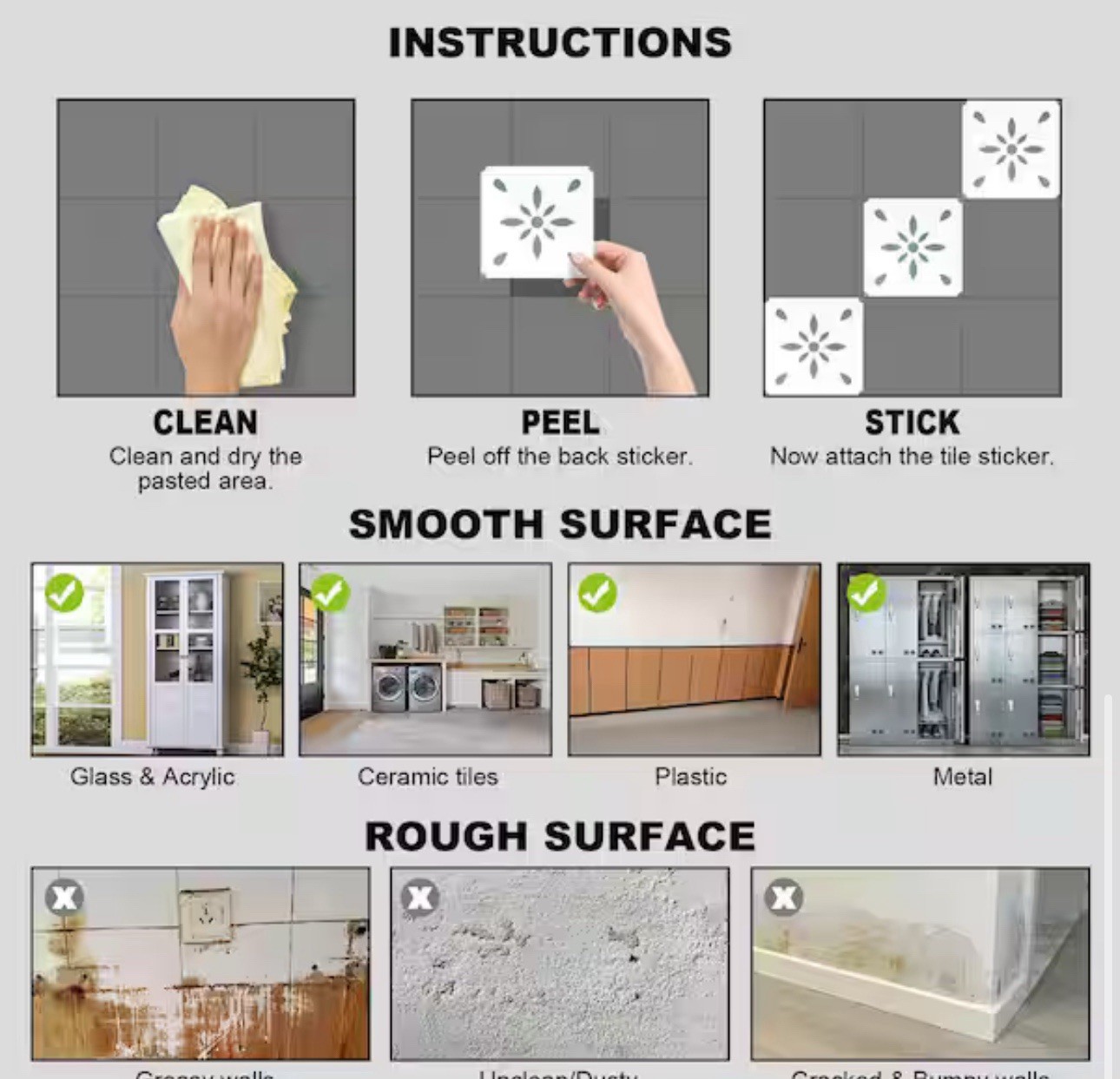Green Vinyl Peel and Stick Backsplash, Wall Tile for Kitchen (10PKG/9.69sq ft)