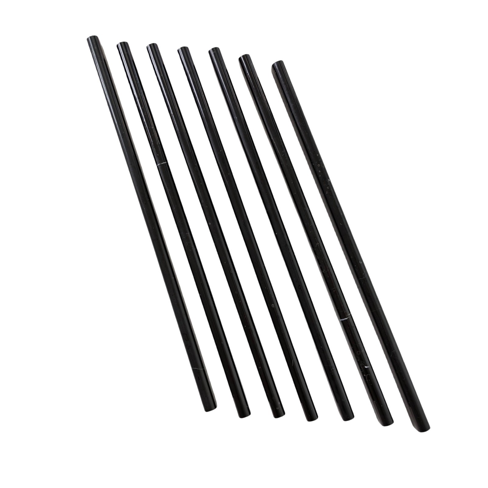 Polished Black Marble Pencil Tile Edge Trim, 10 Pack, 0.39″x12″ for Backsplash &