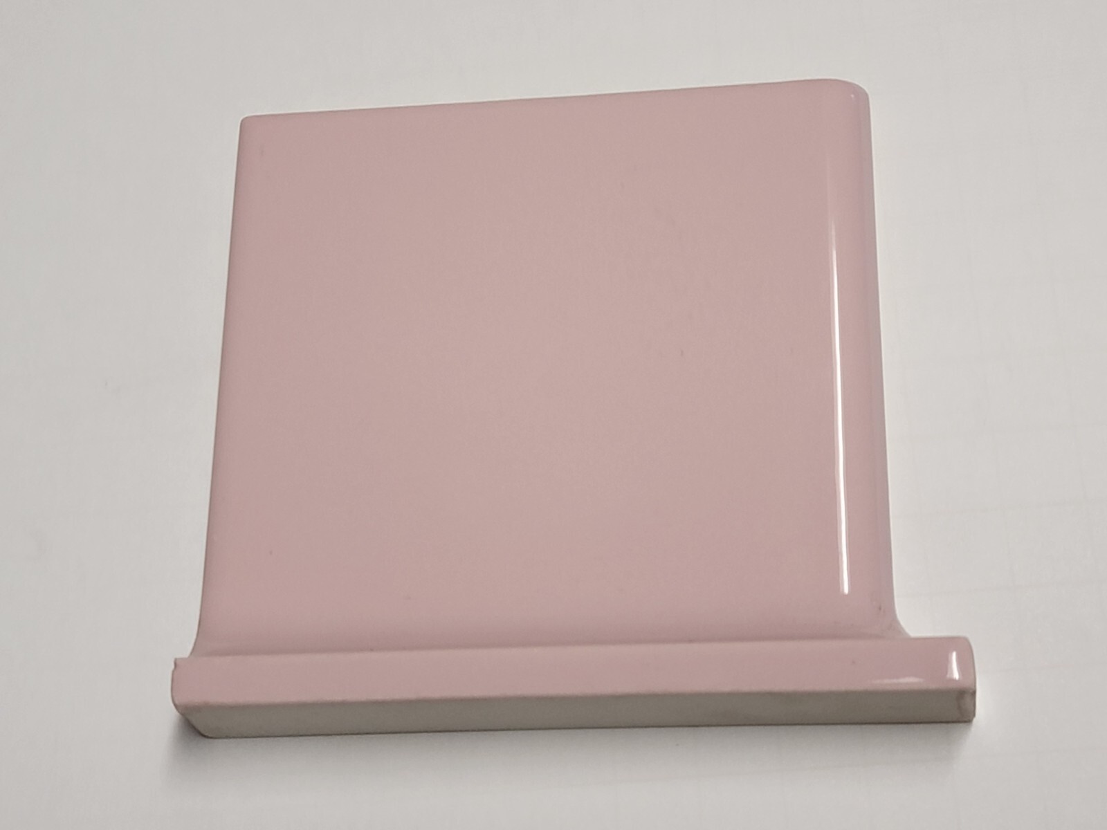 Vtg. TILECREST Ceramic Tile Corner Base Bullnose Lt. Pink Gloss NEW NOS