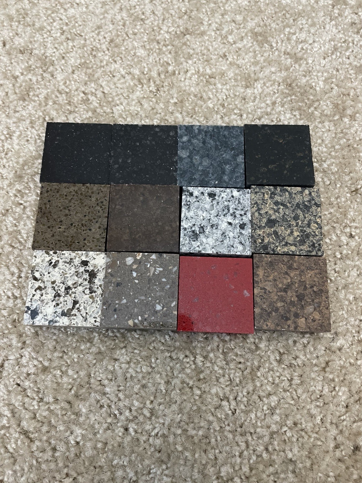 DuPont Zodiaq Quartz 12 Pc 2×2 Countertop Tile Sample Lot Quartz Swatches