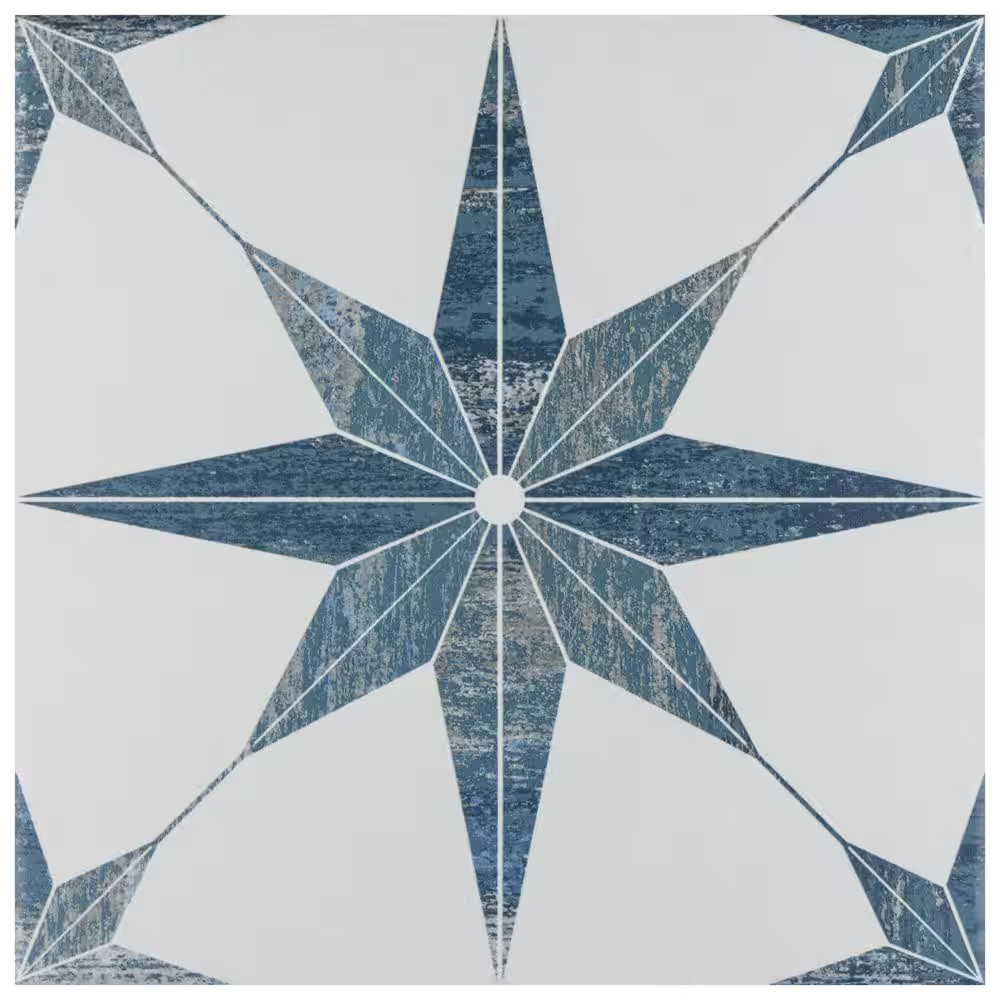Cassis Stella Blue 9-3/4 In. X 9-3/4 In. Porcelain Floor and Wall Tile (10.88 Sq