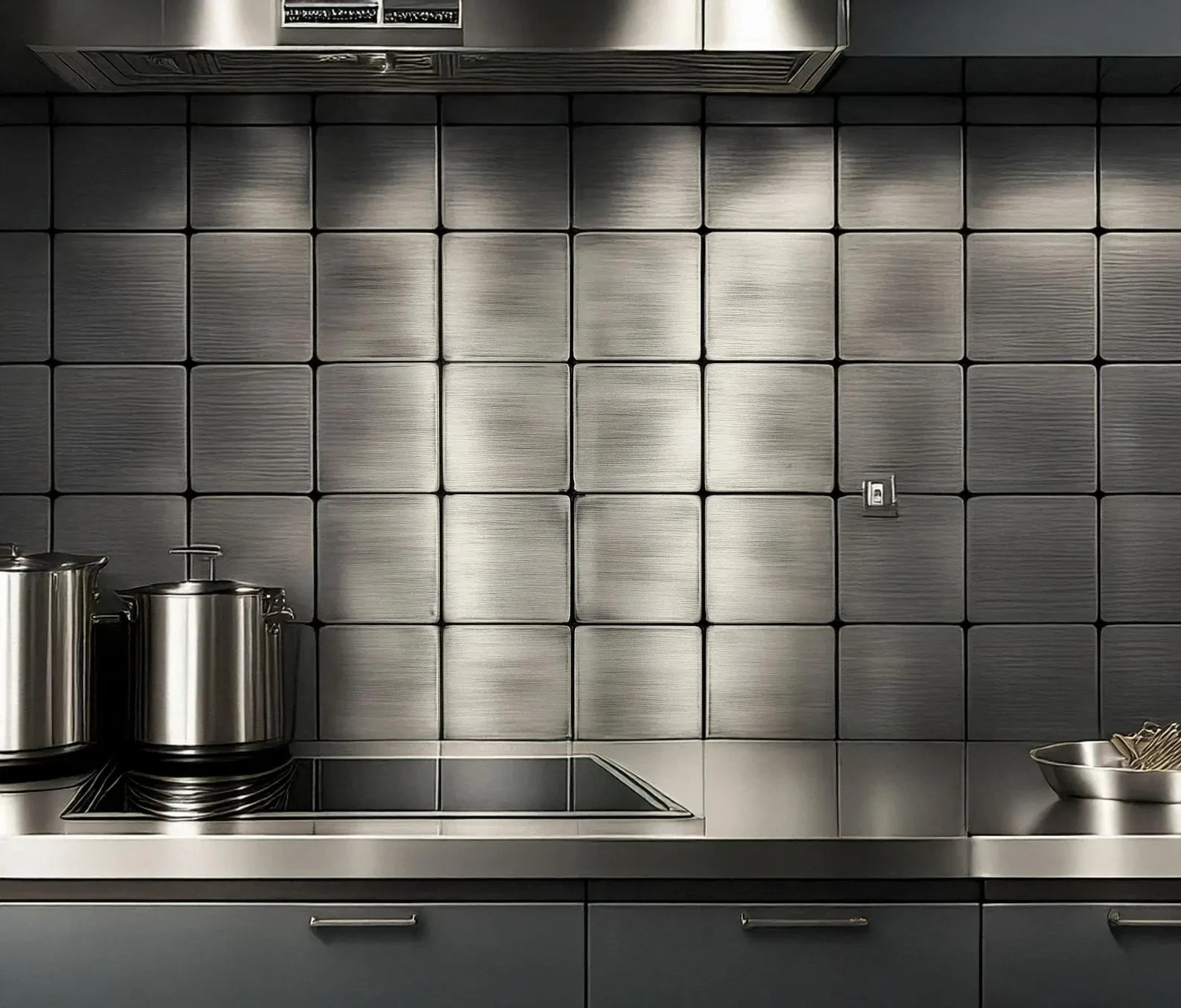16-Piece Handmade Metal Tile Set – Wall Art for Kitchen- Fireplace – Accent Wall