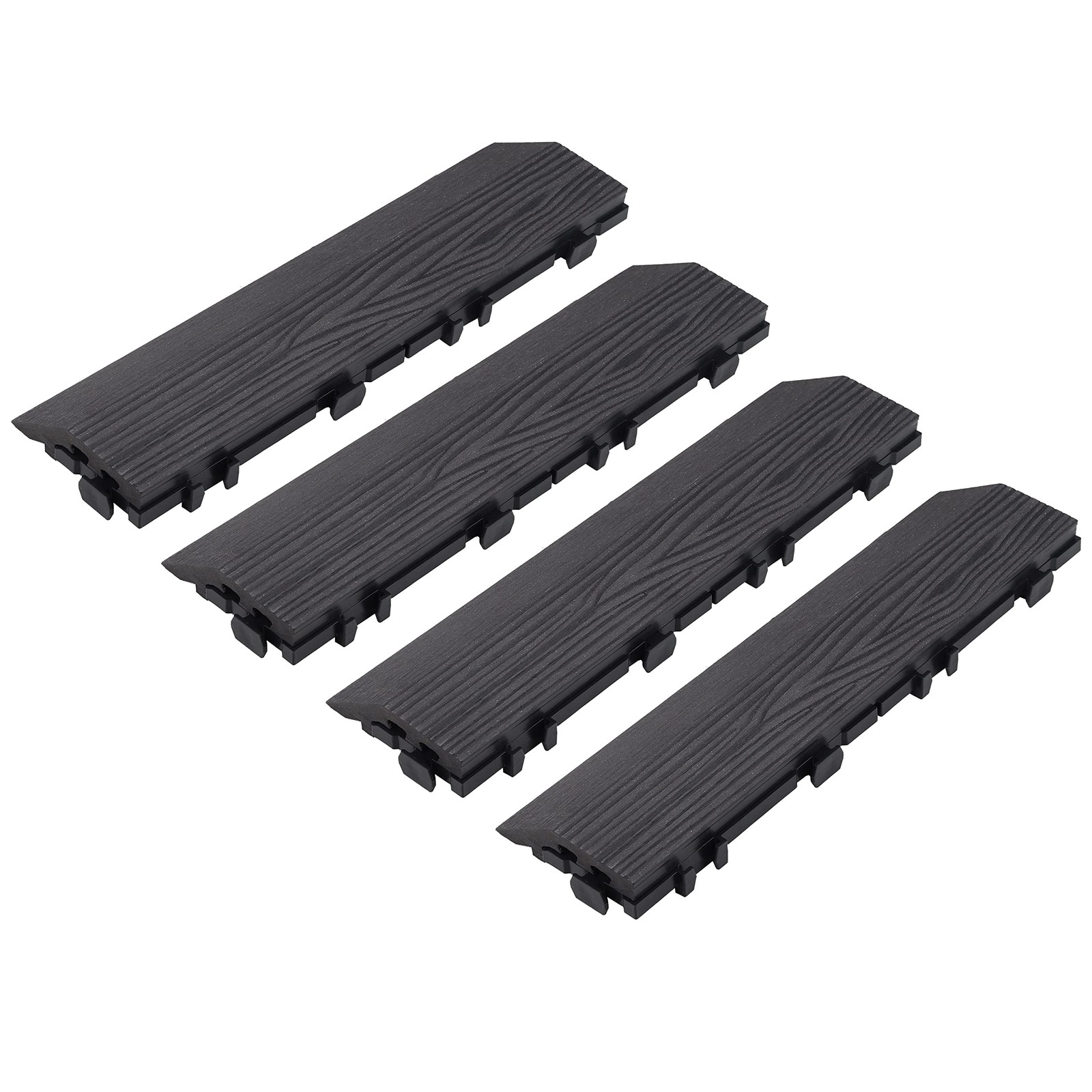 Straight Edge Trim for Square Deck Tiles, Covers 6 Square Feet, Ebony, 4-Pack